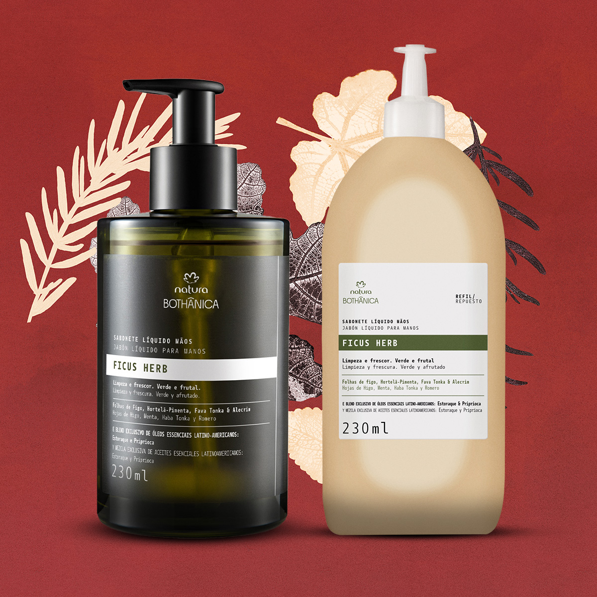 Kit Bothânica Sabonete Líquido Ficus Herb e Refil (2 produtos)