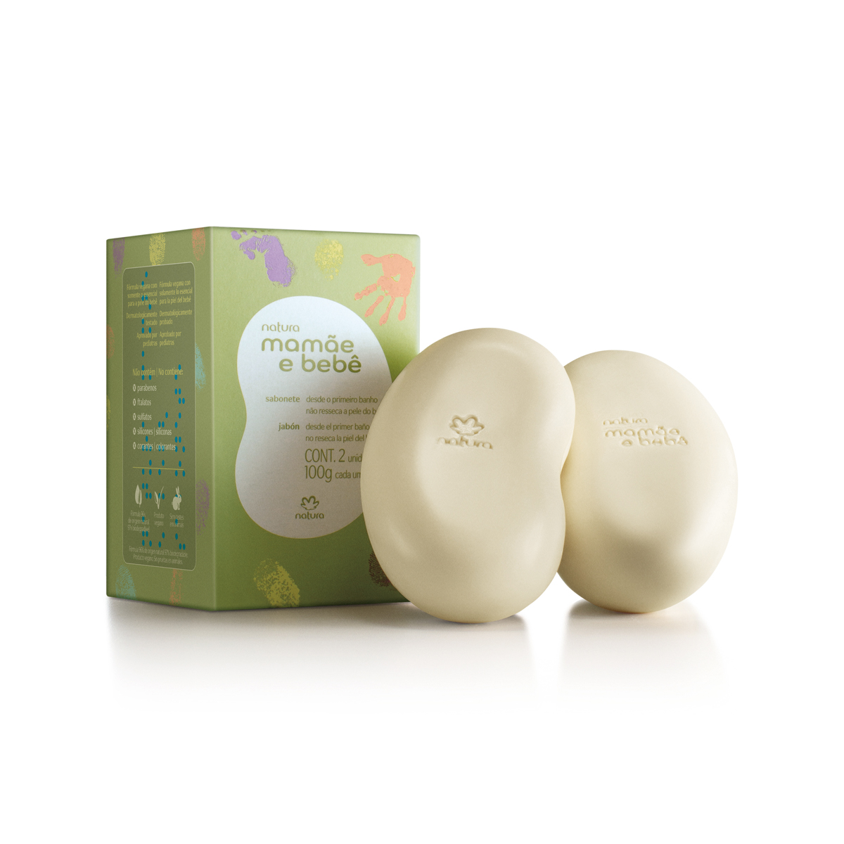 Sabonete em Barra Puro Vegetal Mamãe e Bebê (2 unidades)