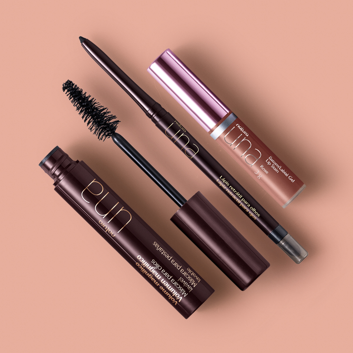 Presente Natura Una Look Lipstain Rosê (3 produtos)
