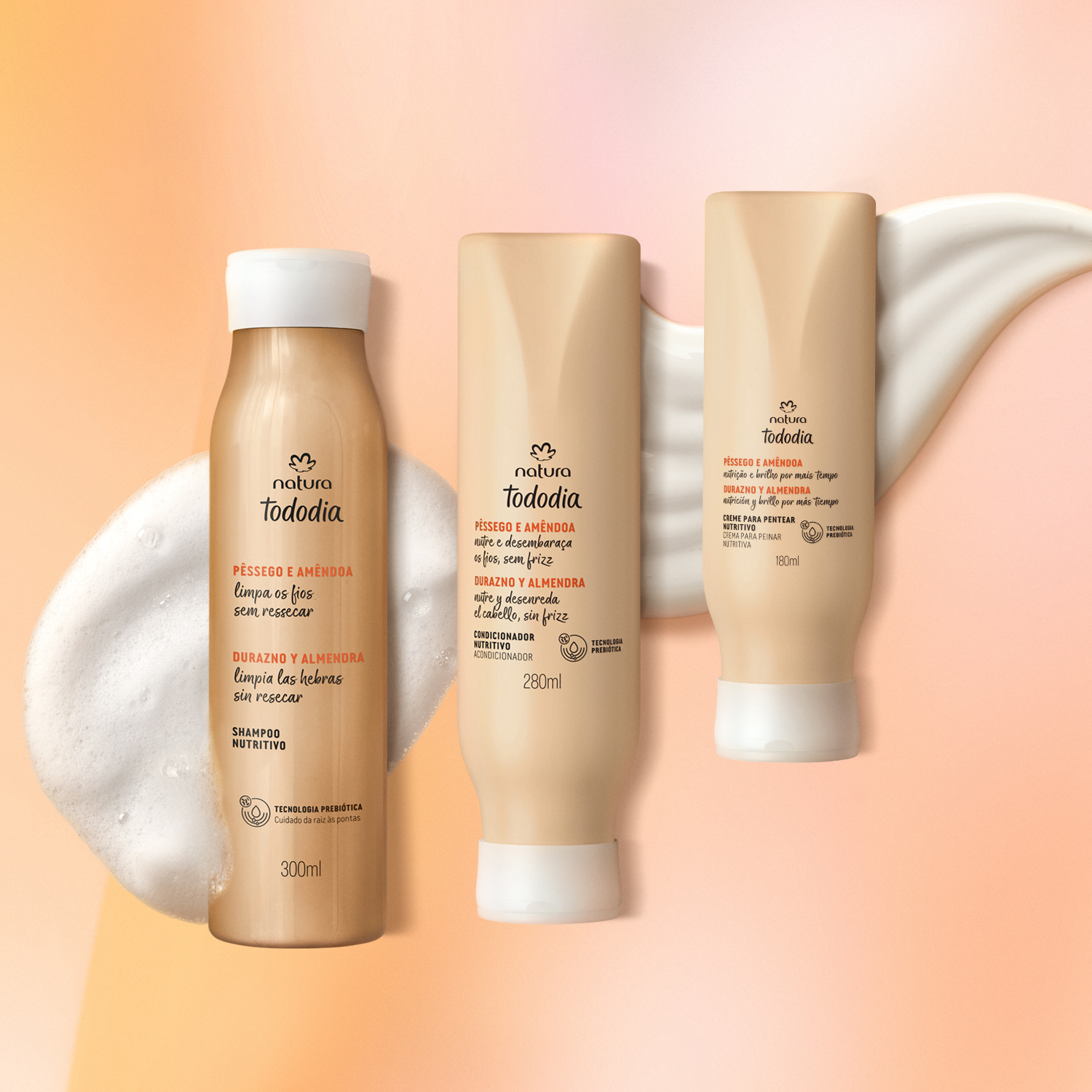 Kit Nutritivo Tododia Pêssego e Amêndoa (3 produtos)
