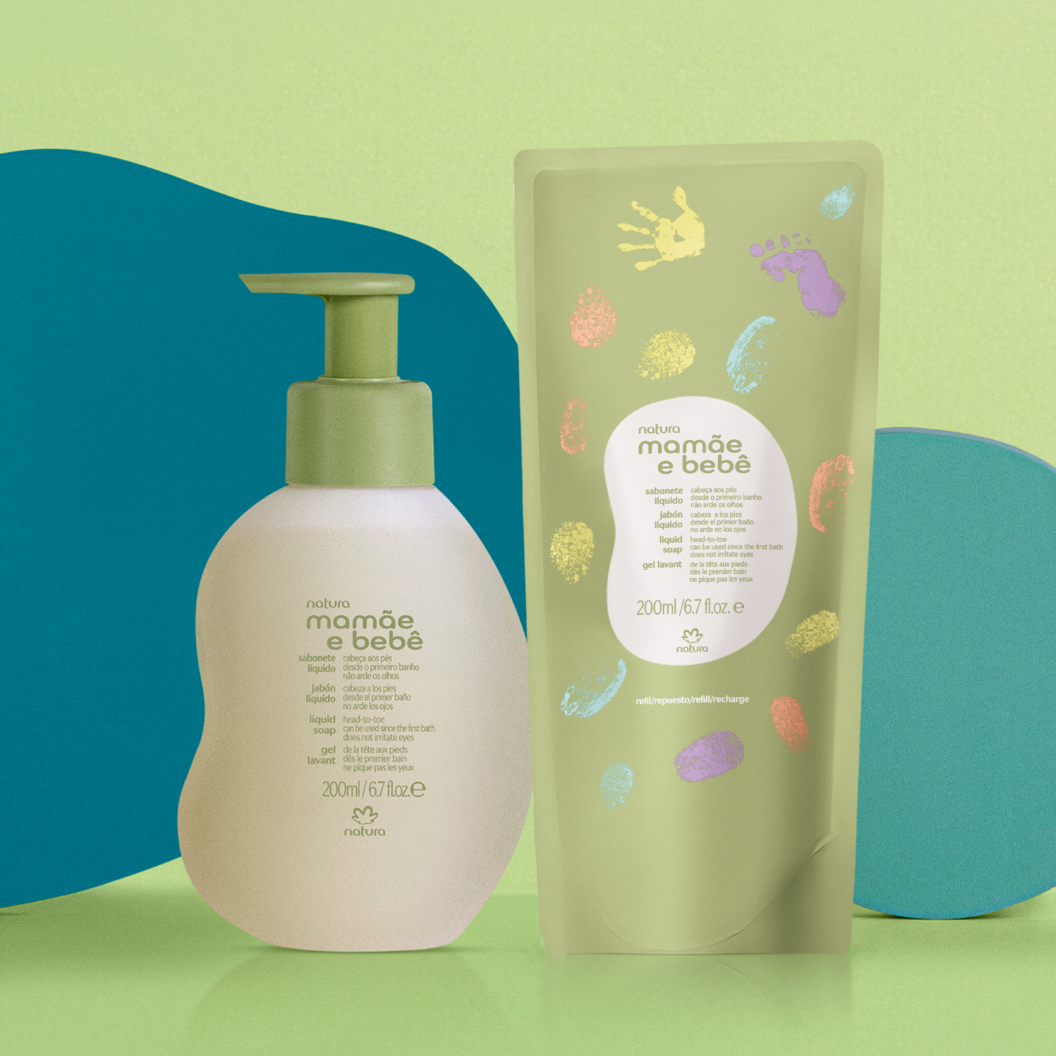 Kit Sabonete Líquido da Cabeça aos Pés Mamãe e Bebê com Refil