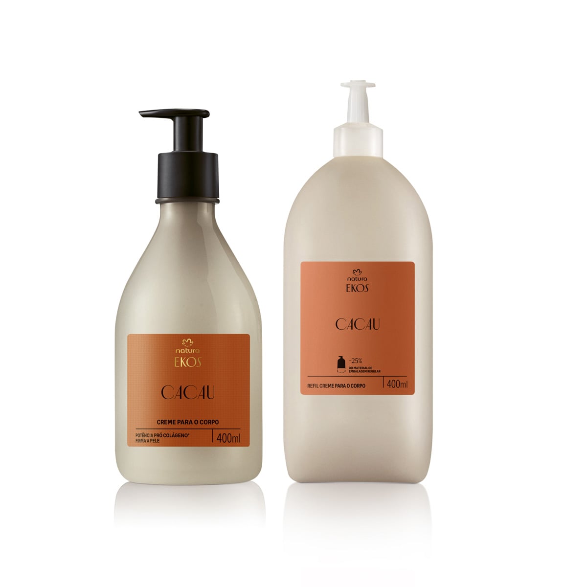 Combo Creme Desodorante Hidratante para o Corpo Ekos Cacau + Refil (2 produtos)