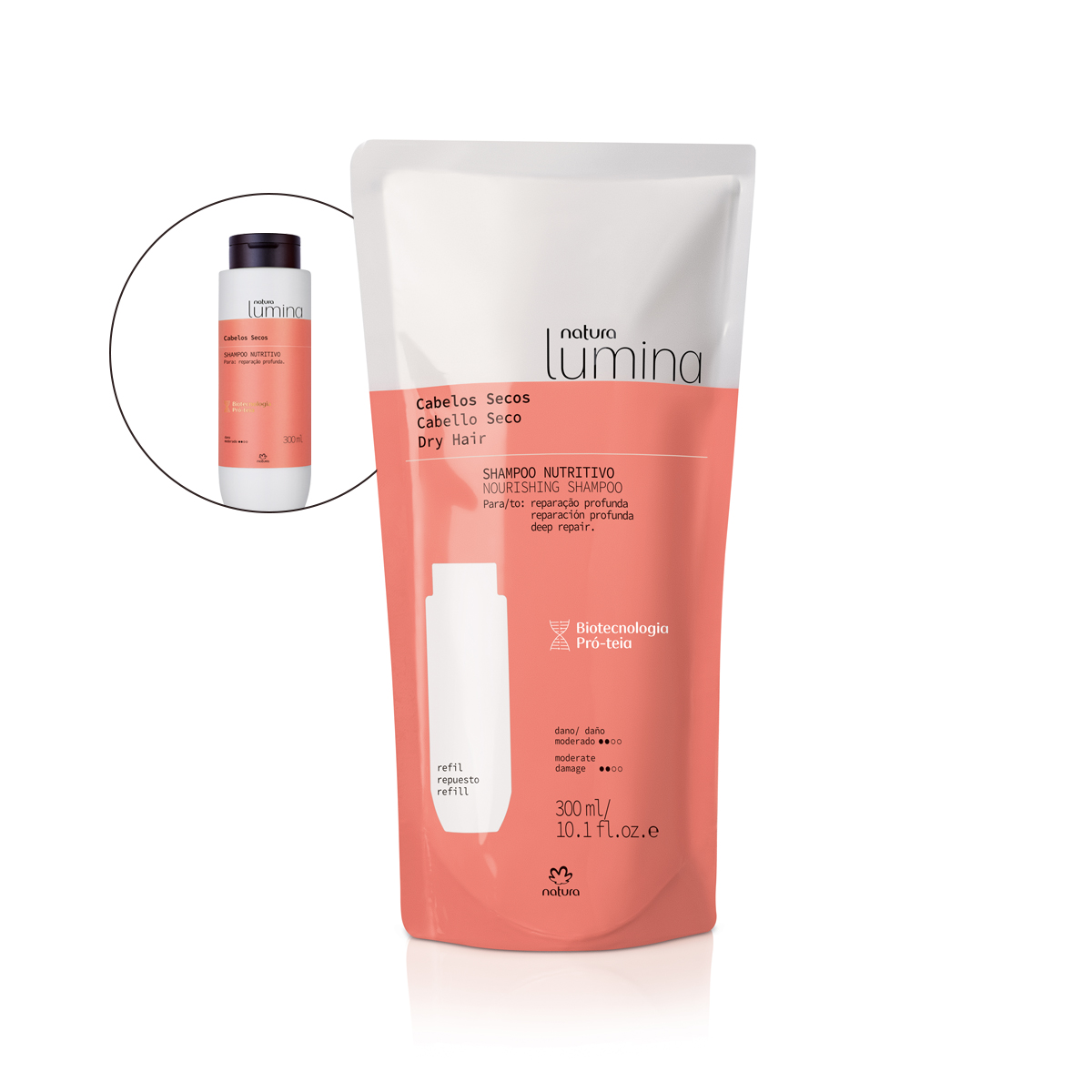 Refil Shampoo Nutritivo para Cabelos Secos Lumina