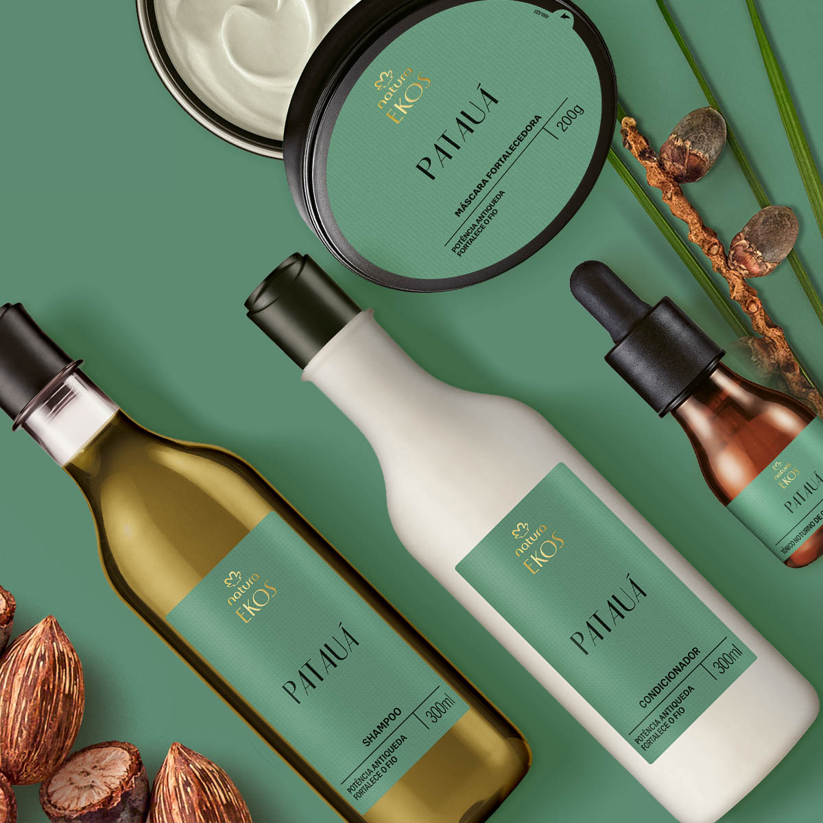 Kit Ekos Patauá Shampoo, Condicionador, Máscara e Tônico