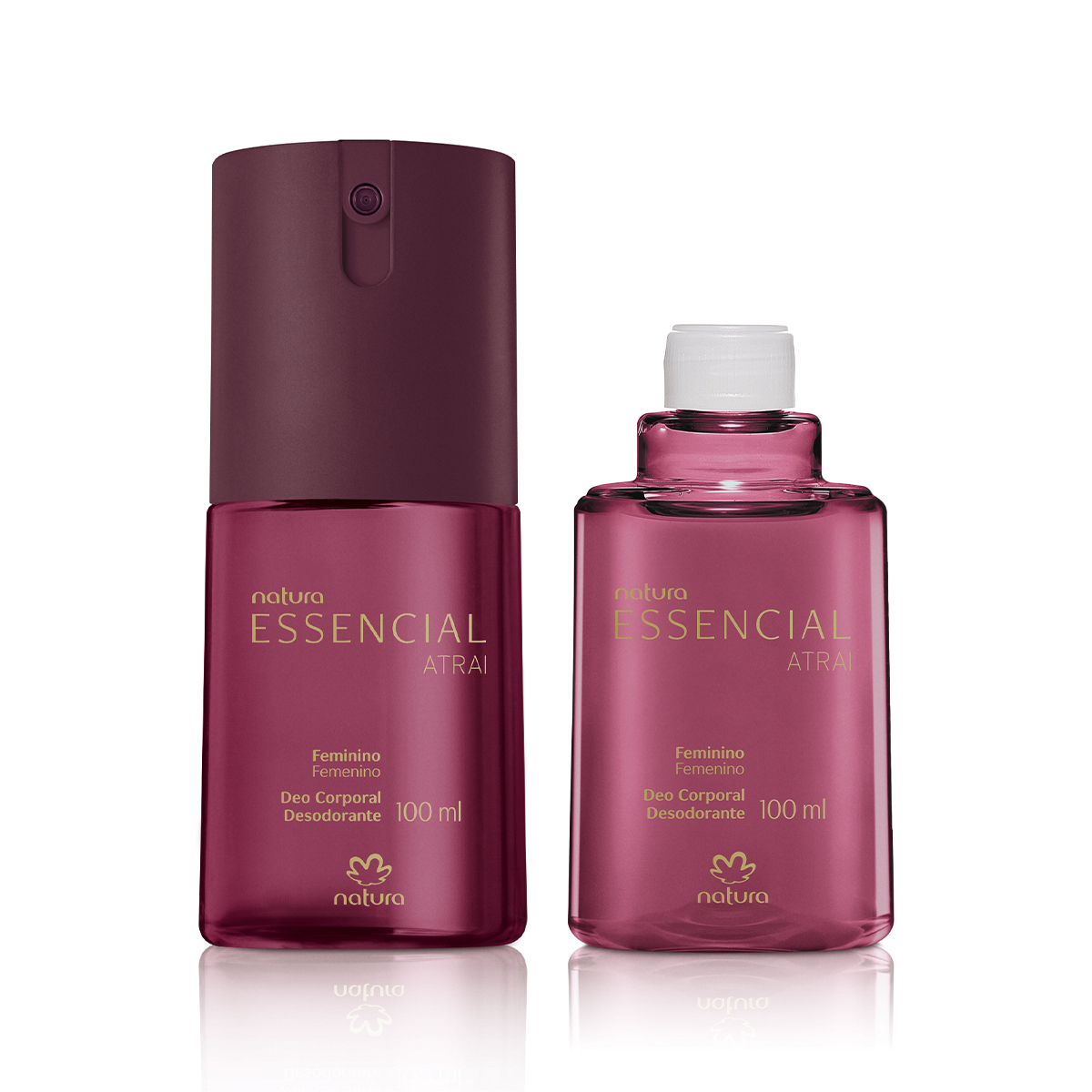 Kit Desodorante Corporal Essencial Atrai Feminino com Refil 2 un de 100 ml
Kit Desodorante Corporal Essencial Atrai Feminino com Refil 2 un de 100 ml
