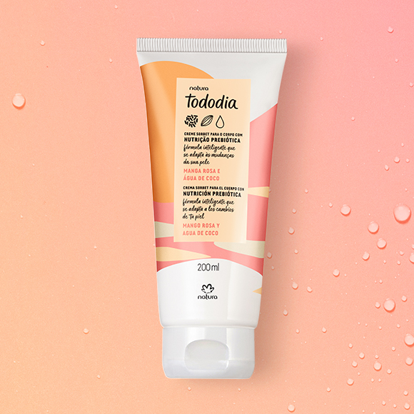 Creme Sorbet Desodorante Nutritivo para o Corpo Tododia Manga Rosa e Água de Coco - 200 ml