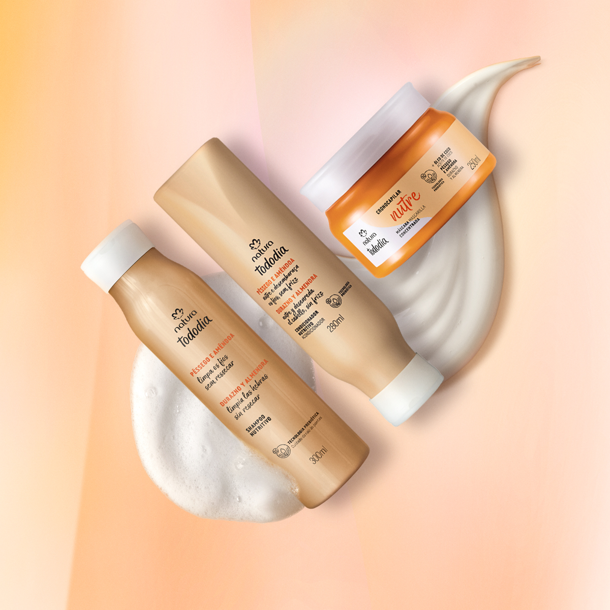Kit Tododia Pêssego e Amêndoa (3 produtos)