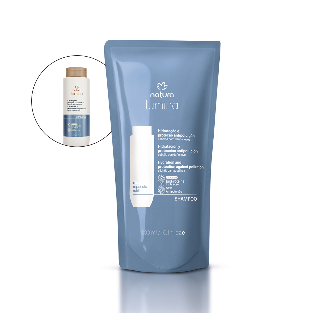 Refil Shampoo Purificante para Hidratação e Proteção Antipoluição