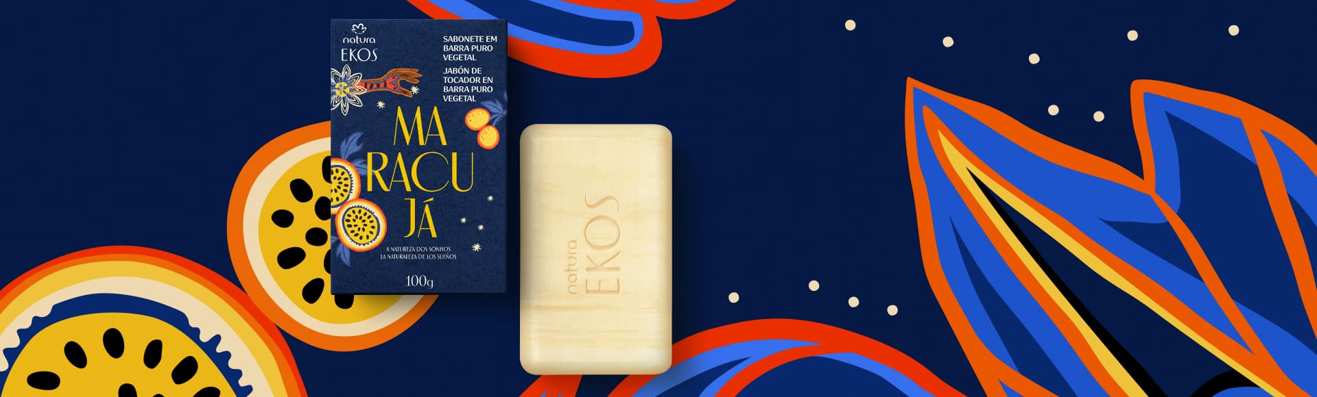 Sabonete em Barra Puro Vegetal Ekos Maracujá Natureza dos Sonhos 100 g
