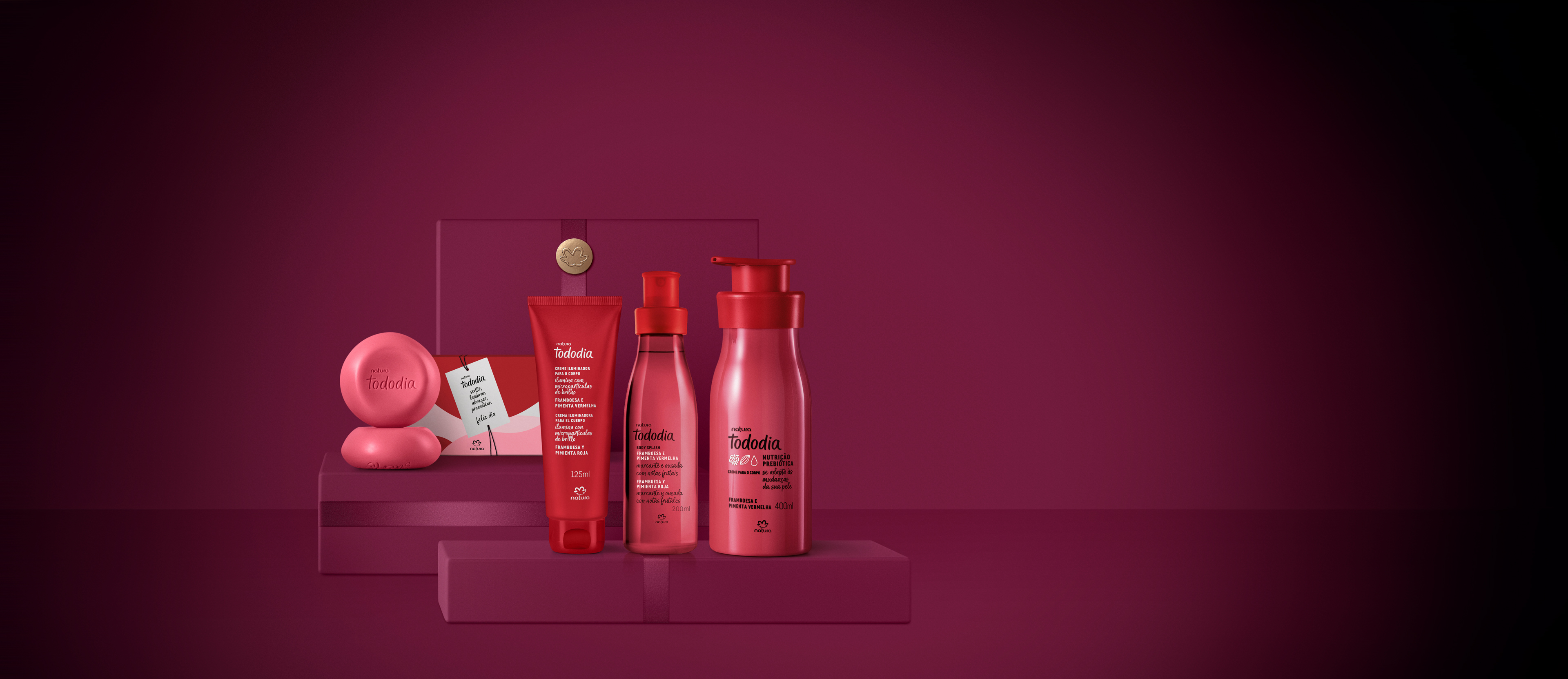 Presente Natura Tododia Framboesa e Pimenta Vermelha (4 produtos)