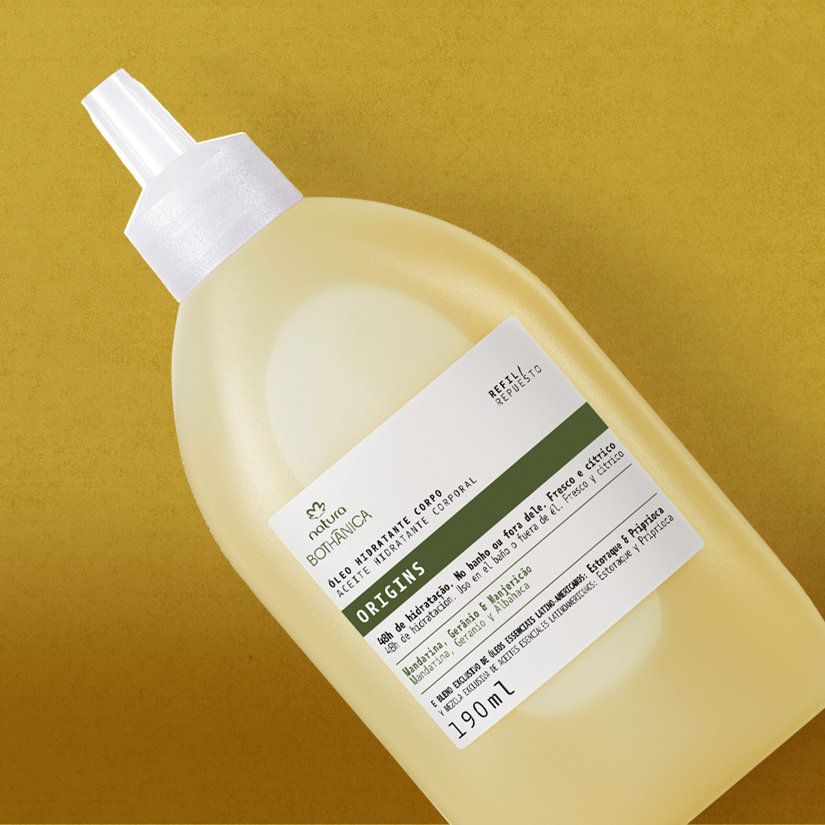 Refil Óleo Hidratante Corporal Bothânica Origins 190 ml