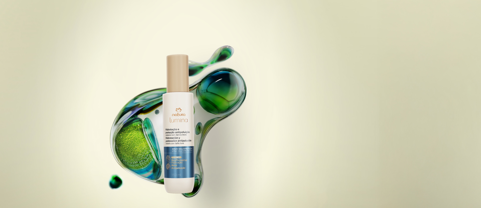 Spray de Pentear Lumina para Hidratação e Proteção Antipoluição