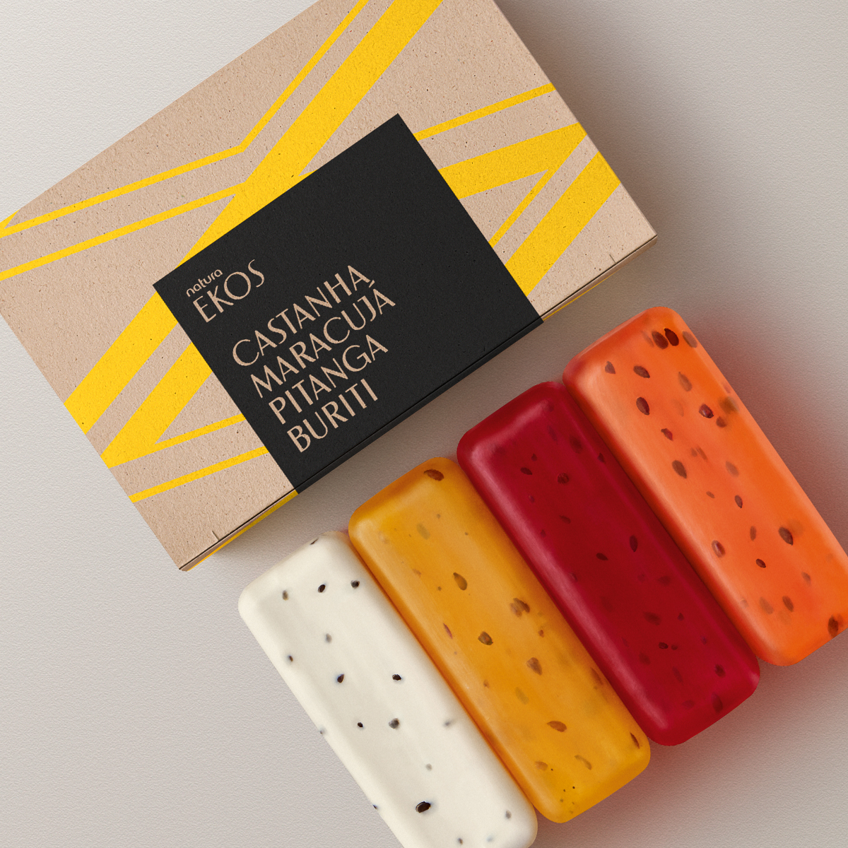 Sabonete em Barra Puro Vegetal Cremoso e Esfoliante Refrescante Ekos