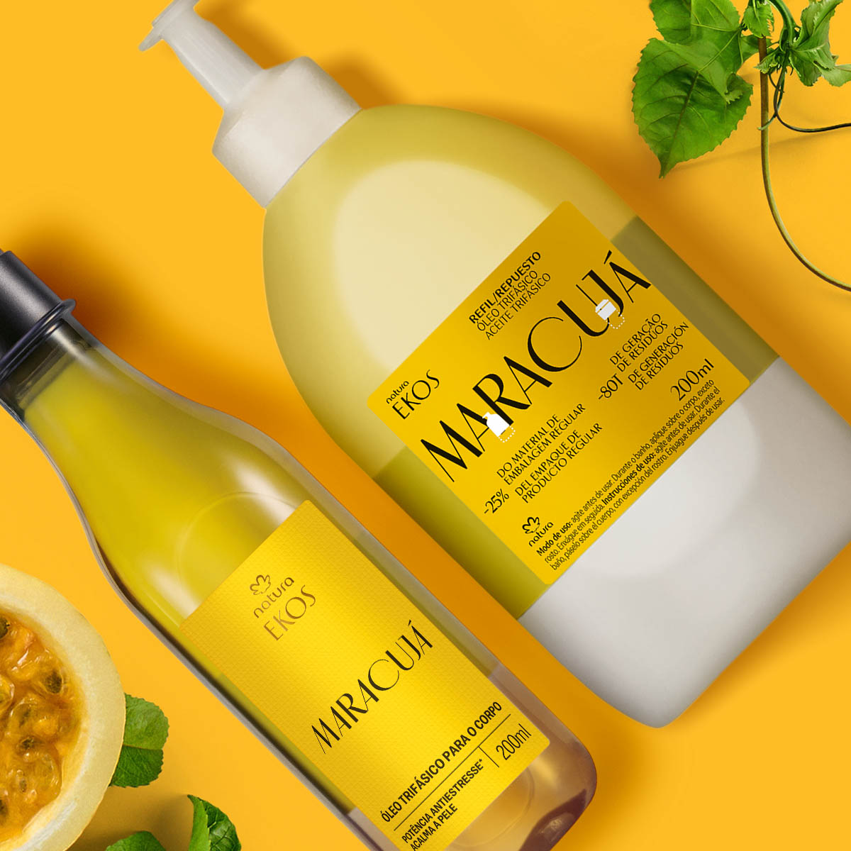 Kit Ekos Maracujá Óleo Trifásico para o Corpo e Refil