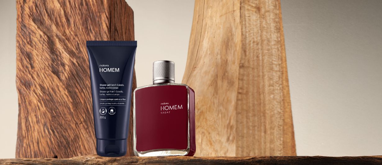 Kit Shower Gel 4 em 1 e Deo Parfum Natura Homem Sagaz