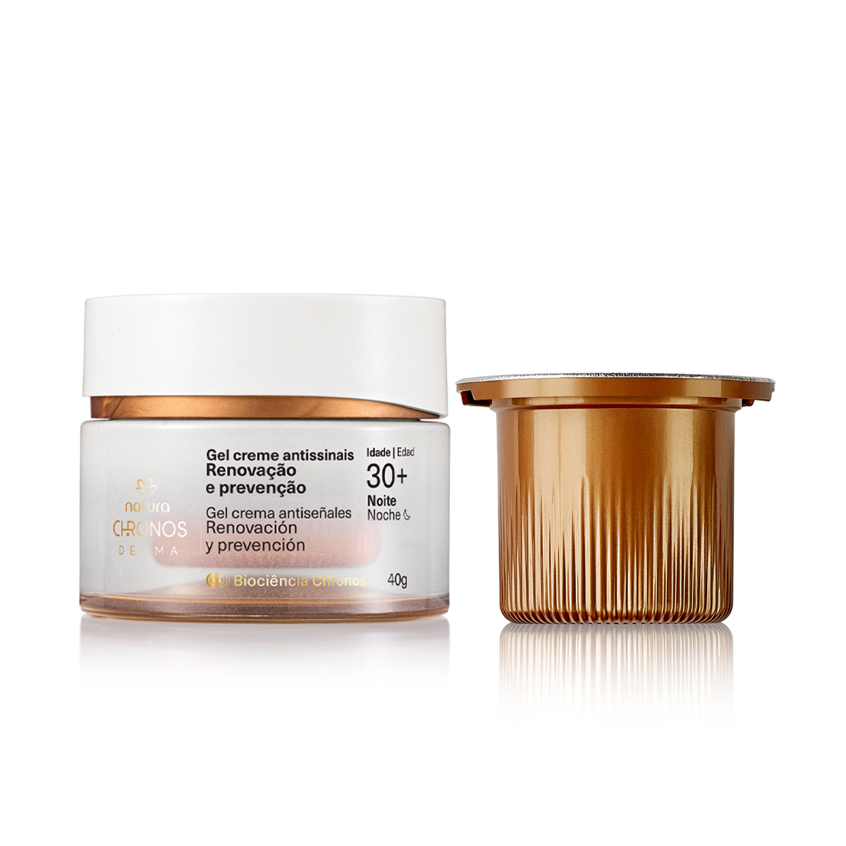 Kit Gel Creme Antissinais 30+ Noite Chronos Derma com Refil
  