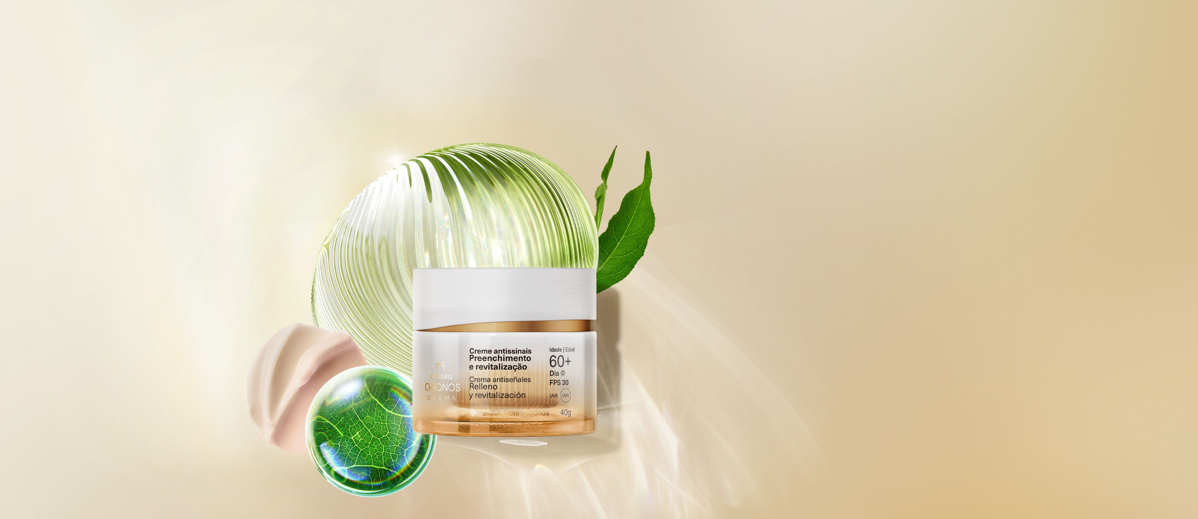 Creme Antissinais Preenchimento e Revitalização 60+ Dia Chronos Derma