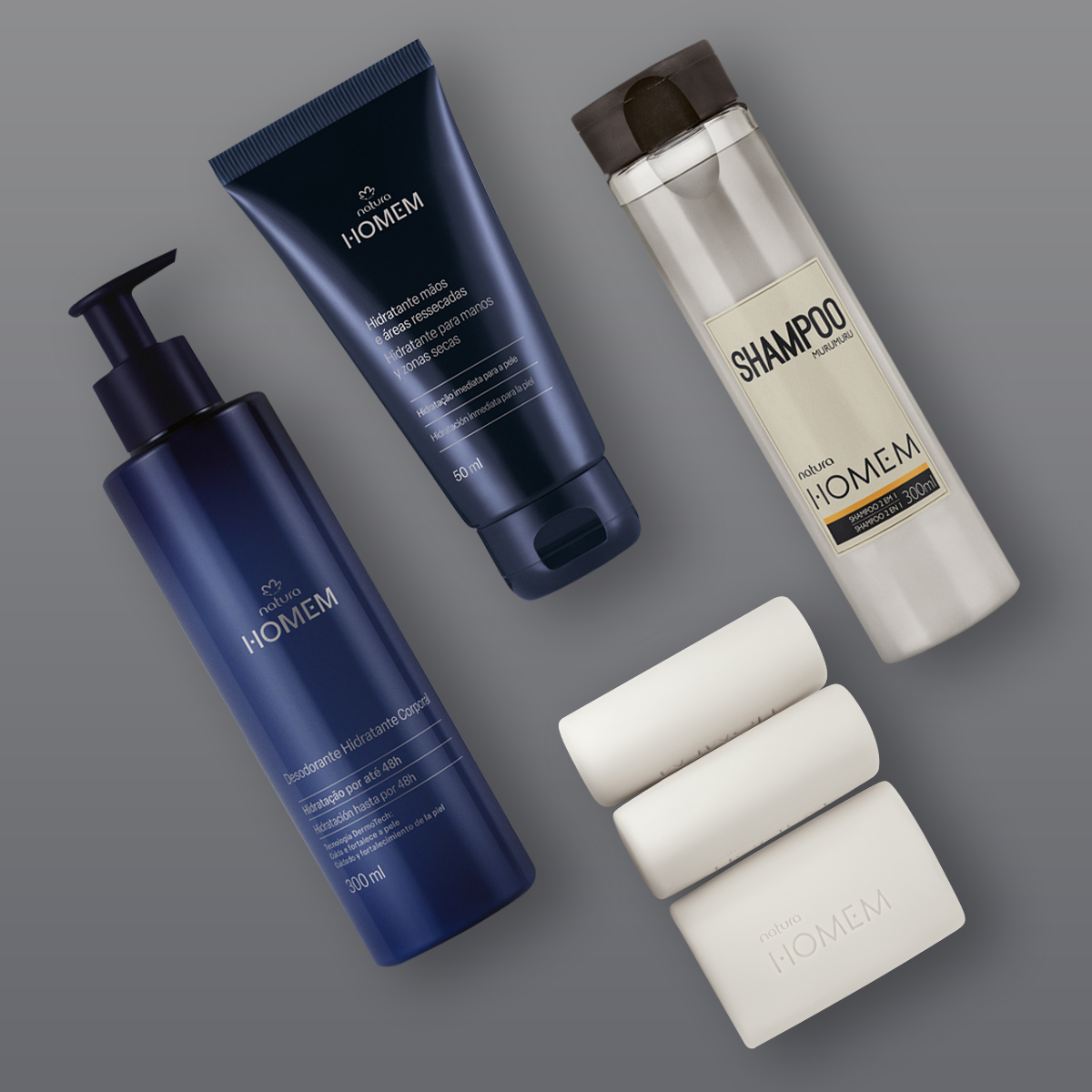 Kit Natura Homem Cuidados Pessoais (4 produtos)