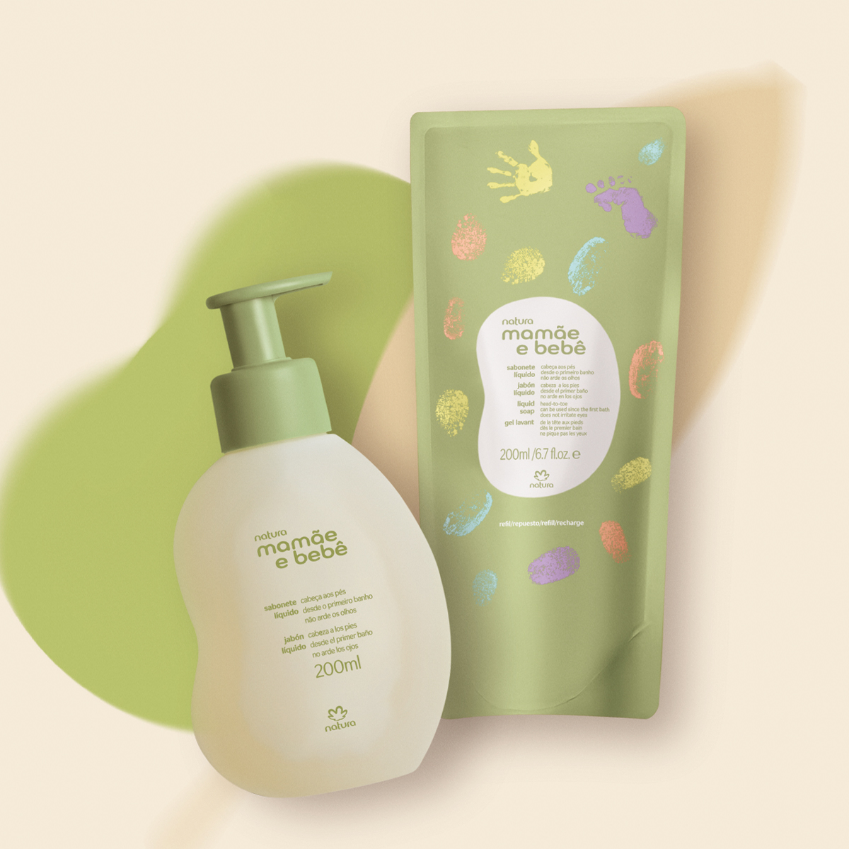 Kit Sabonete Líquido da Cabeça aos Pés Mamãe e Bebê com Refil
