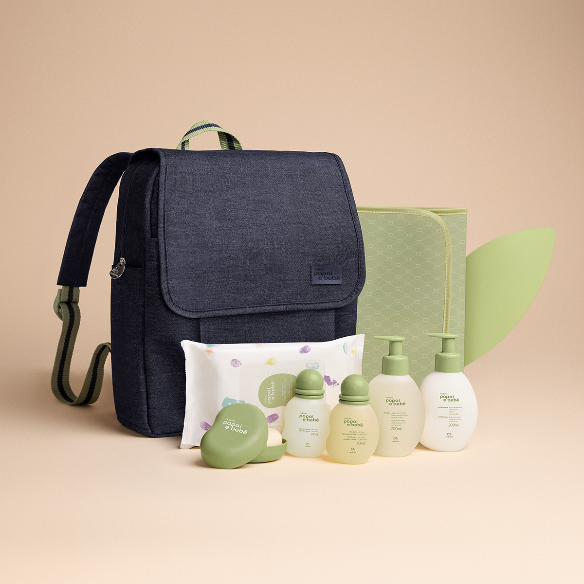 Kit Mochila com Trocador Papai e Bebê (7 produtos)