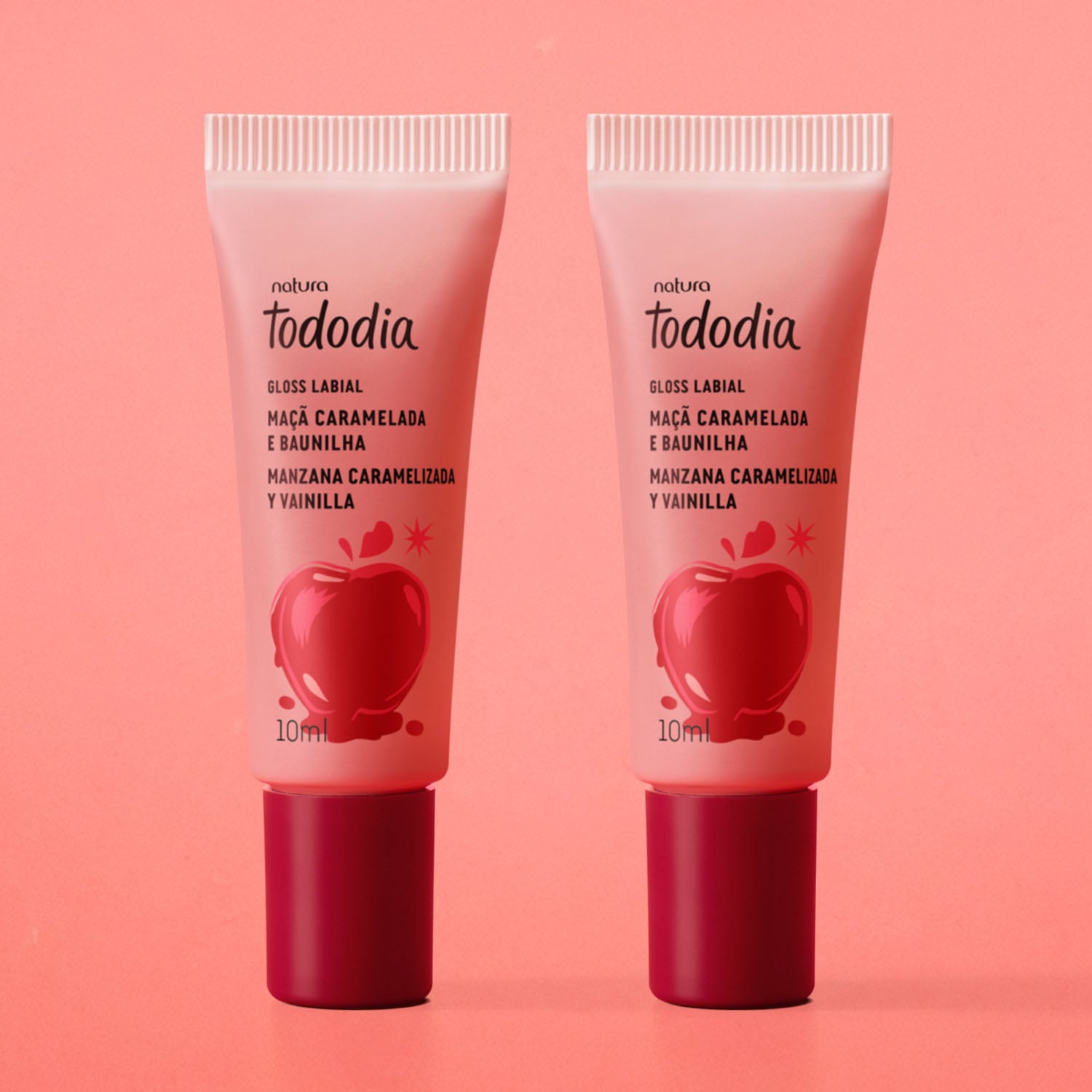 Kit Gloss Labial Tododia Maçã Caramelada e Baunilha