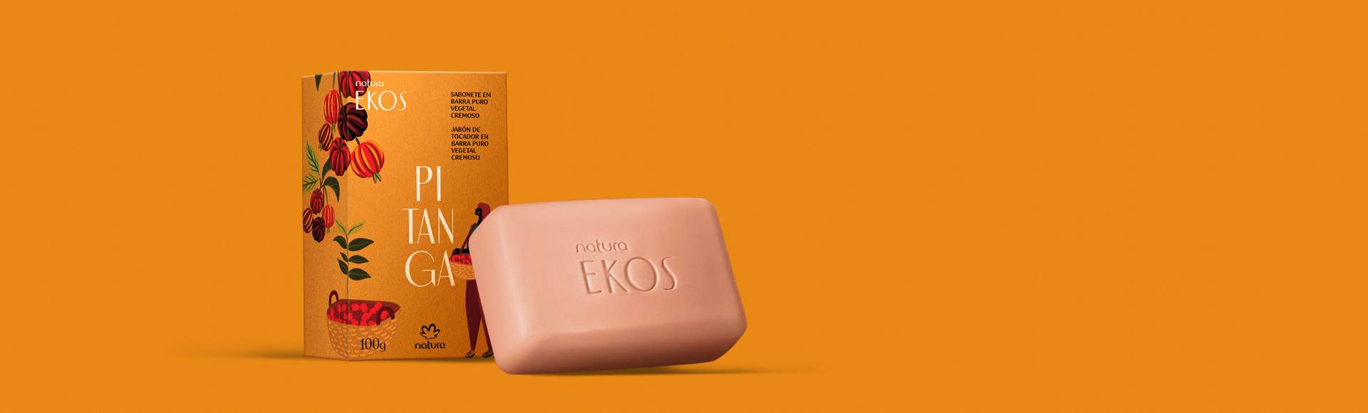 Sabonete em Barra Puro Vegetal Cremoso Ekos Pitanga 100 g