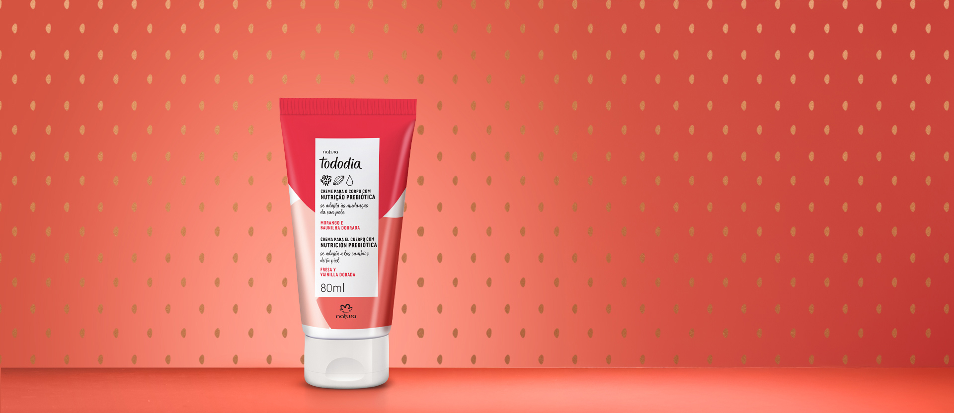 Creme Desodorante Nutritivo para o Corpo Tododia Morango e Baunilha Dourada