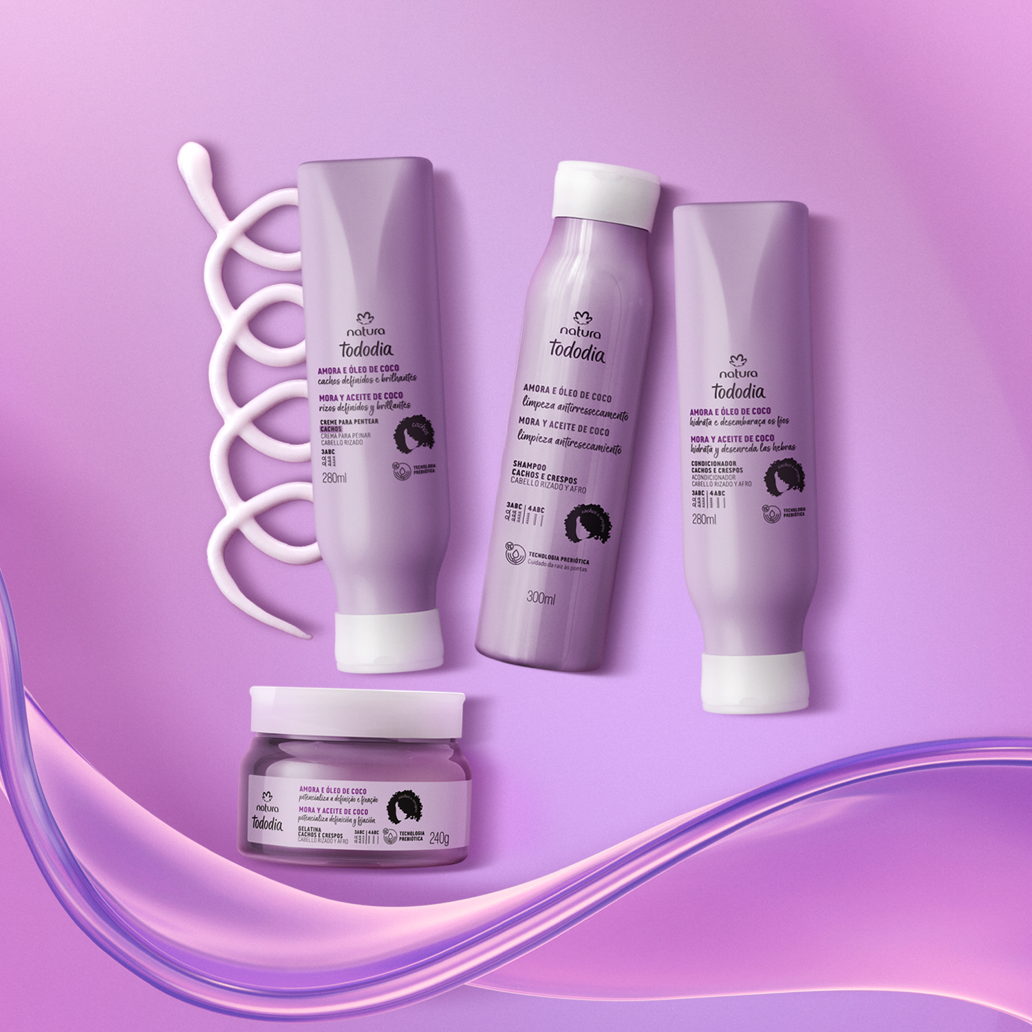 Kit Cachos Tododia Amora e Óleo de Coco (4 produtos)