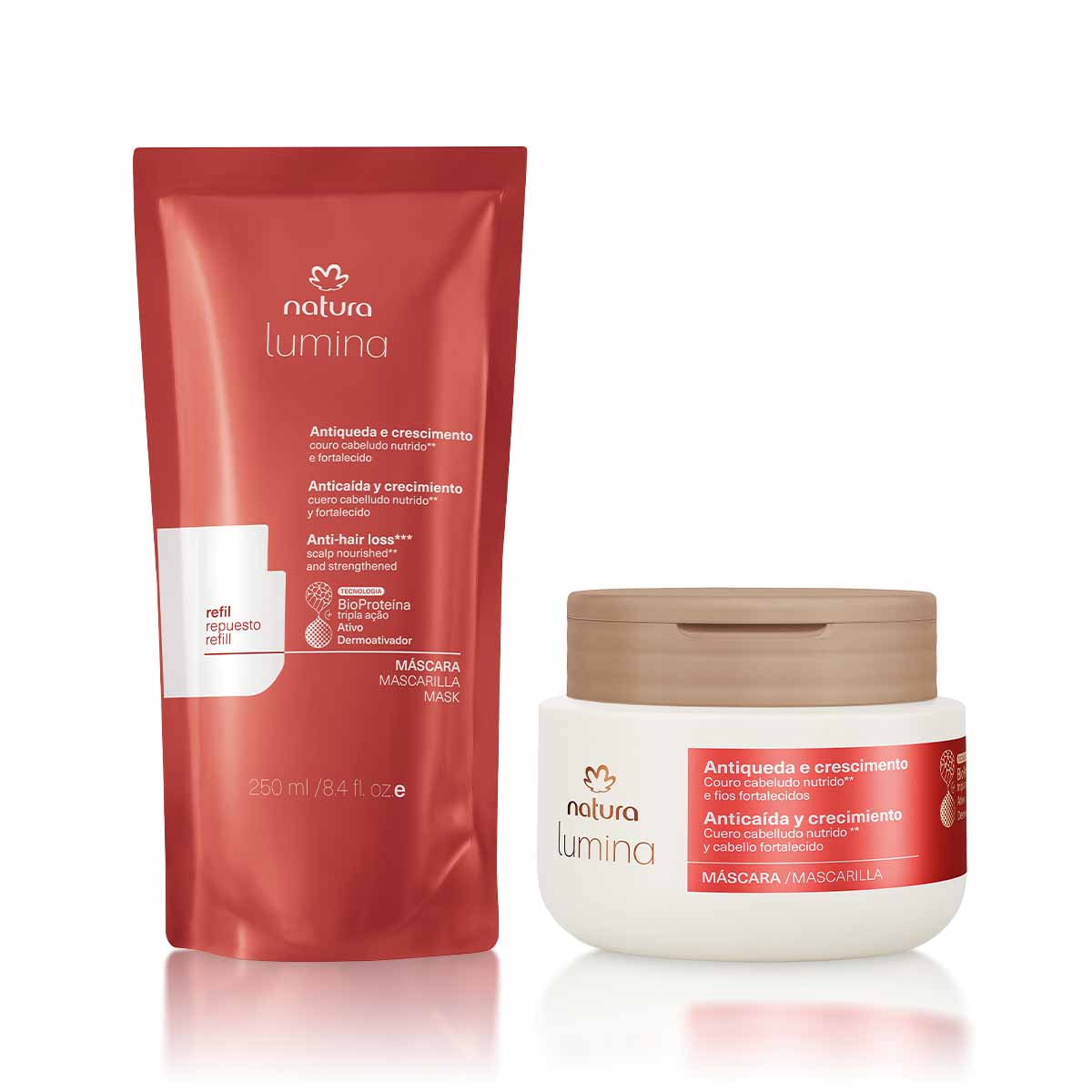 Kit Máscara com Refil Lumina Antiqueda e Crescimento