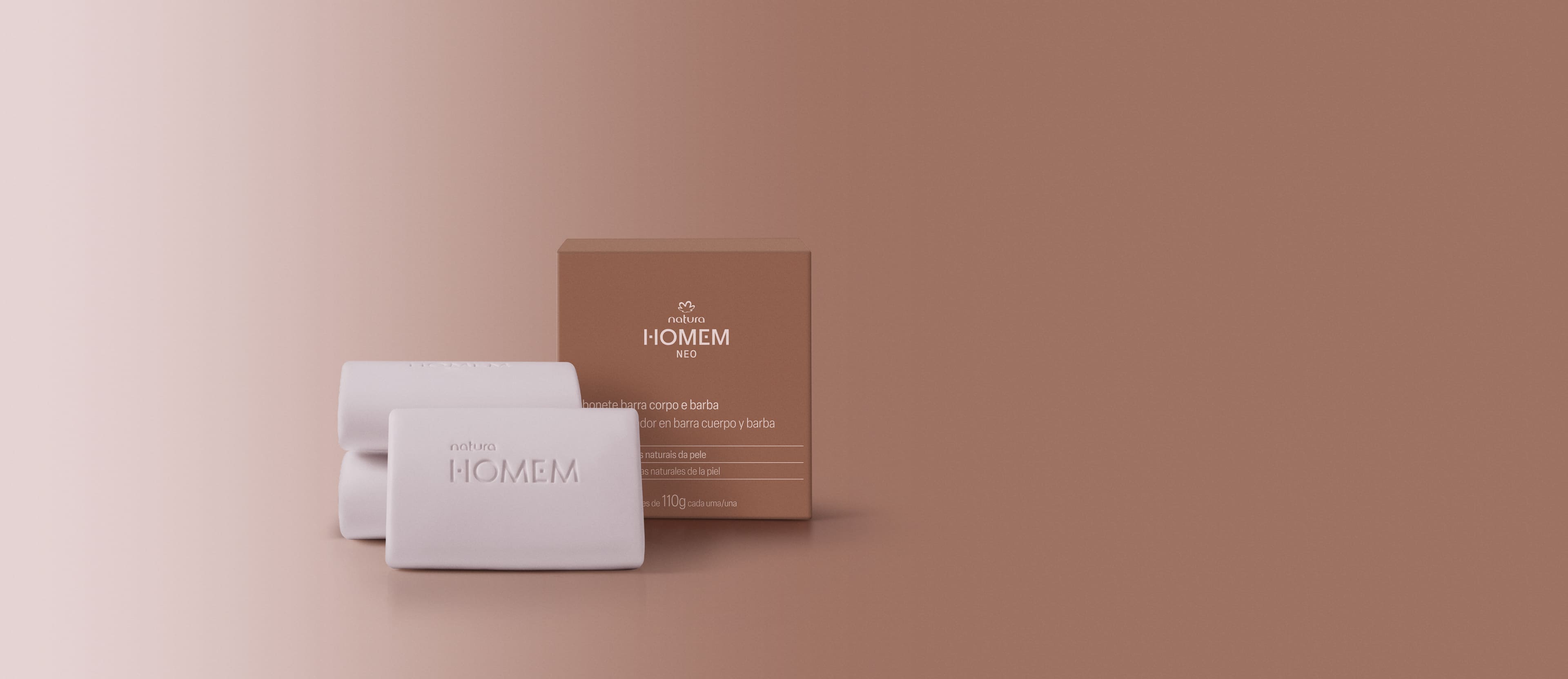 Caixa de Sabonetes em Barra Natura Homem Neo
