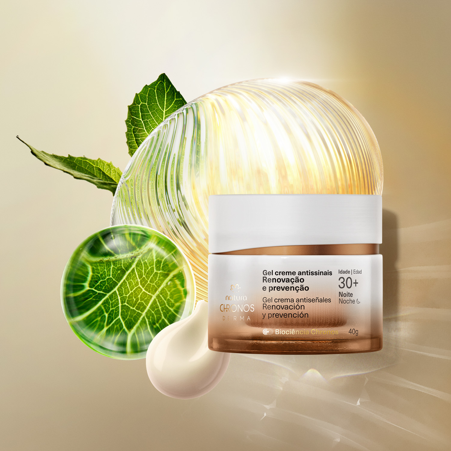 Gel Creme Antissinais Renovação e Prevenção 30+ Noite Chronos Derma