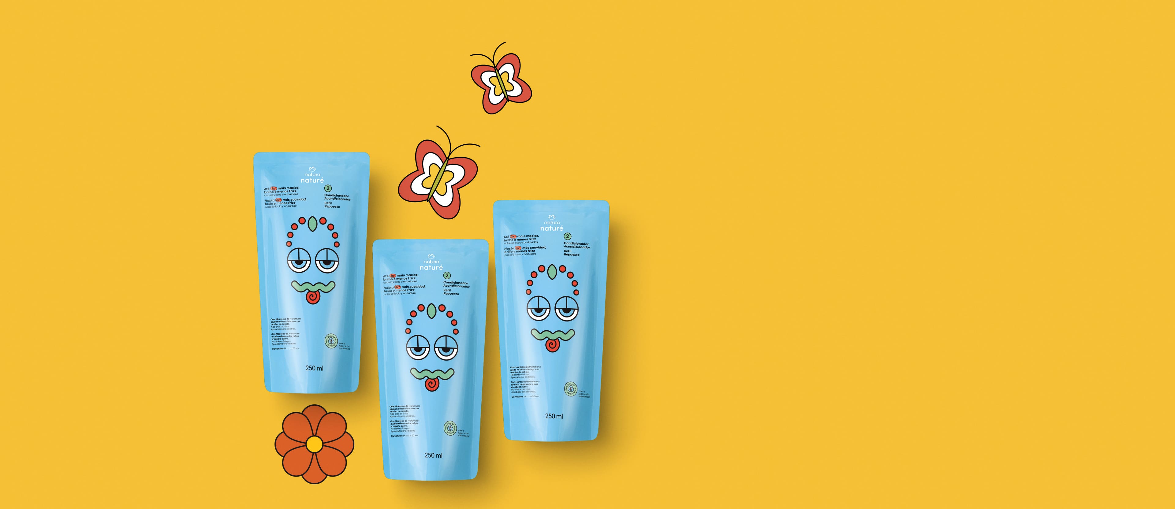 Kit Refil Condicionador para Cabelos Lisos e Ondulados Naturé (3 unidades)