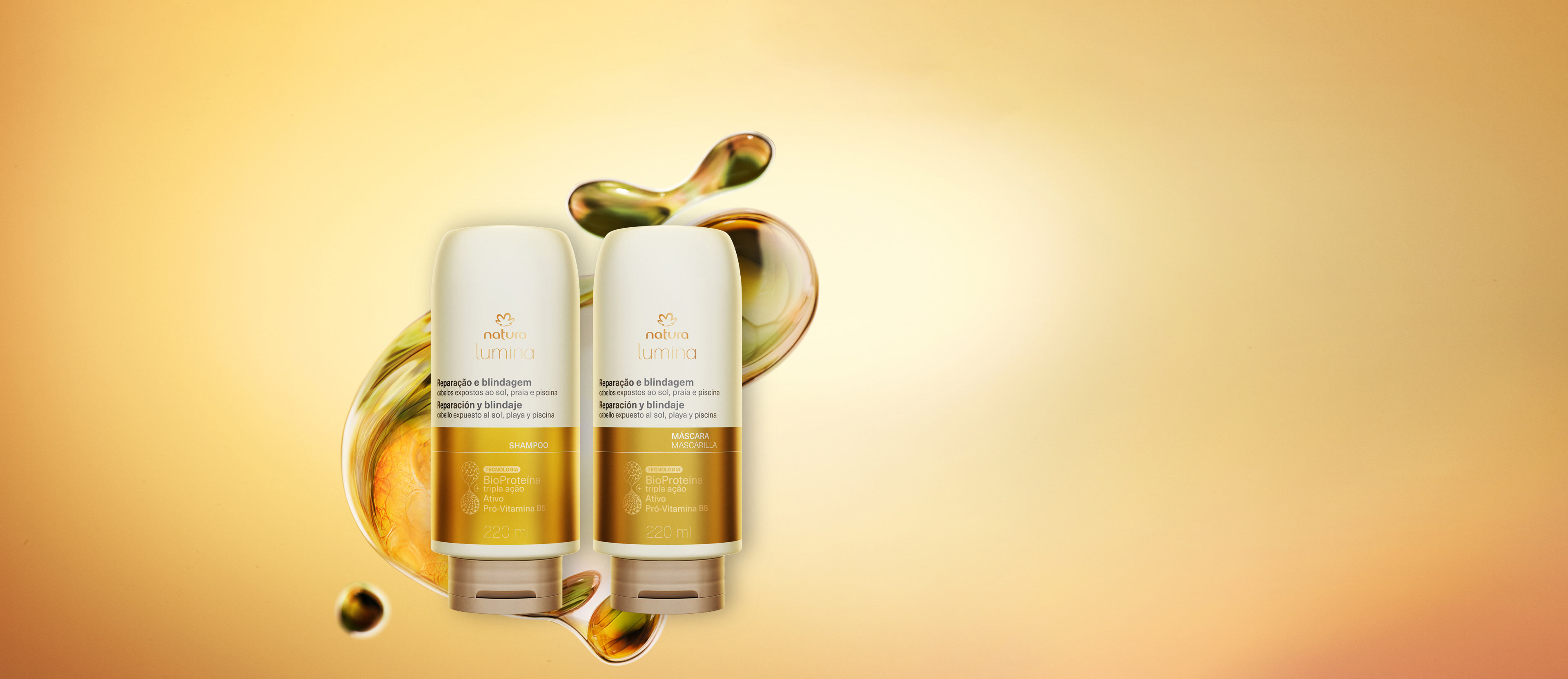 Kit Shampoo e Máscara Lumina para Reparação e Blindagem