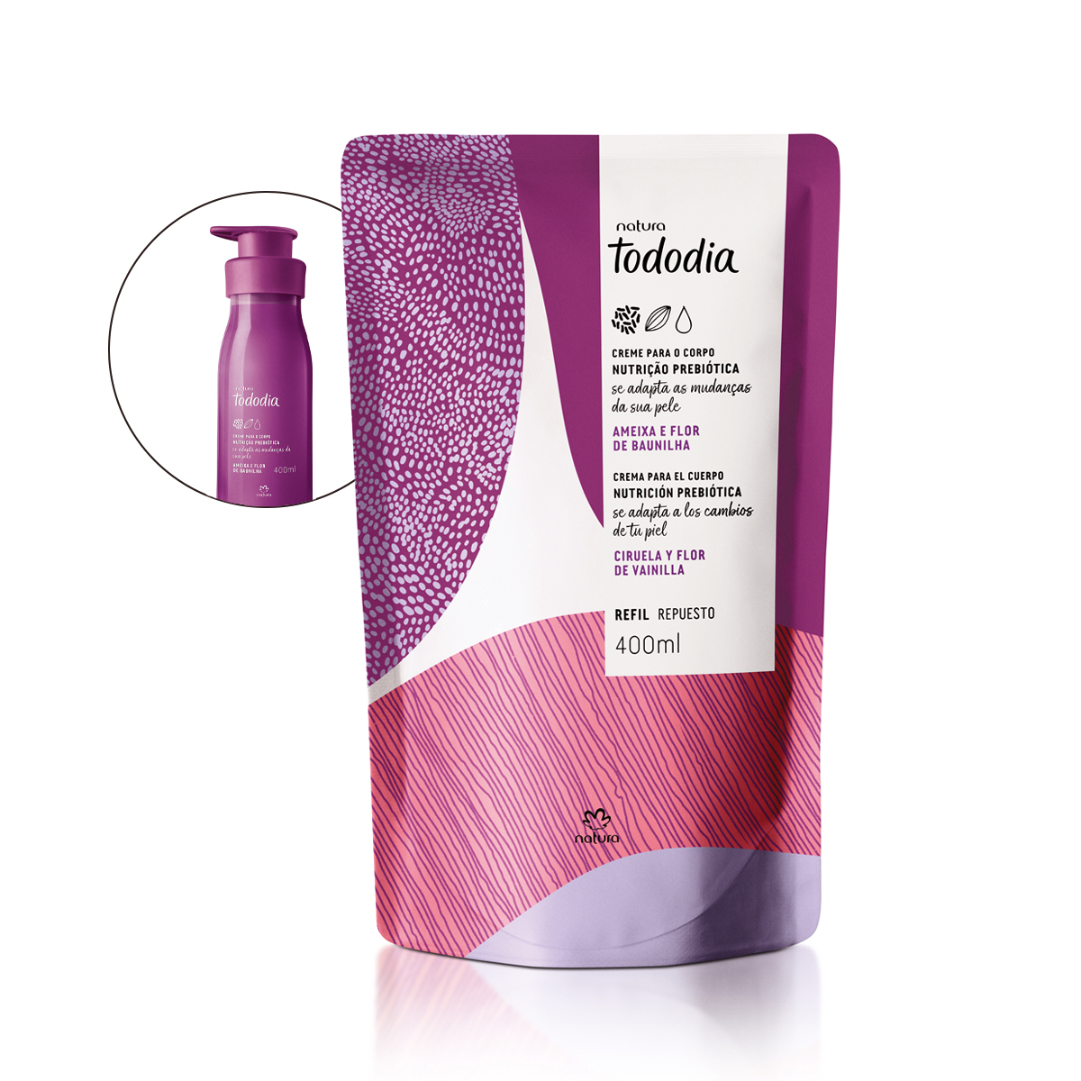 Refil Creme Nutritivo para o Corpo Tododia Ameixa e Flor de Baunilha 400 ml