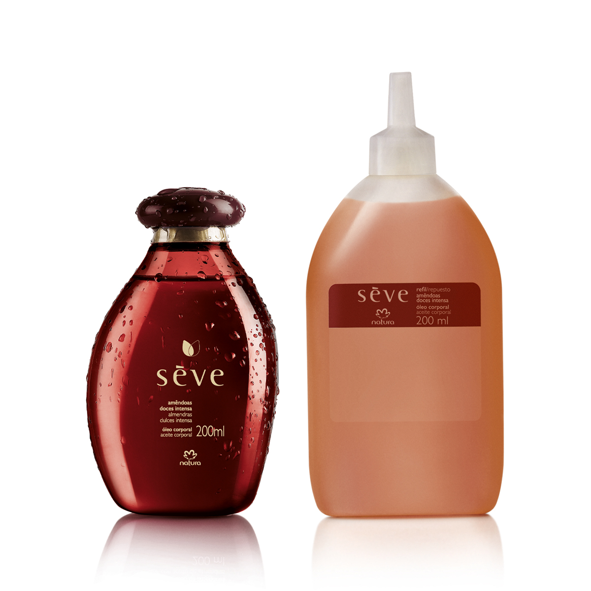 Kit Óleo Desodorante Corporal Sève Amêndoas Doces Intensa com Refil 2 un de 200 ml