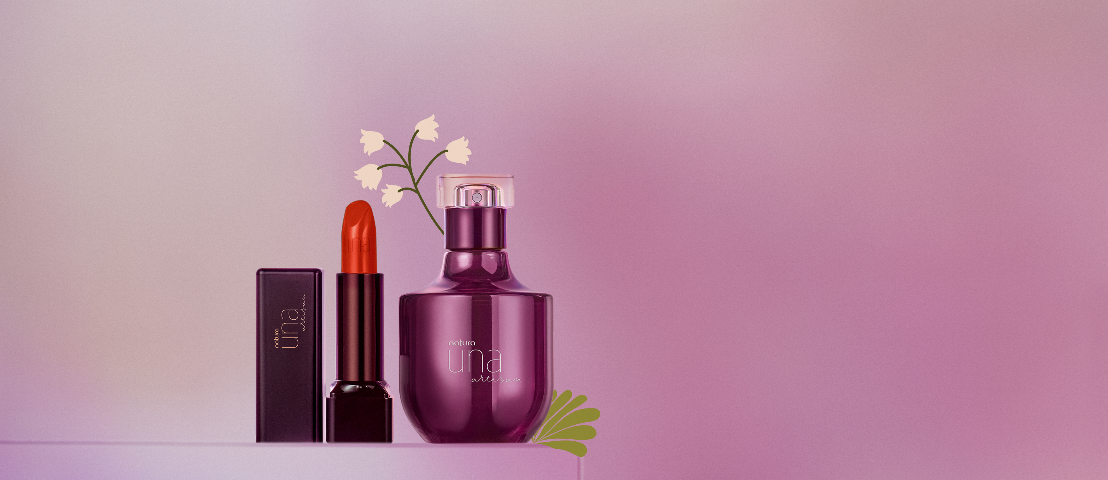 Kit Una Artisan Deo Parfum e Batom Laranja
