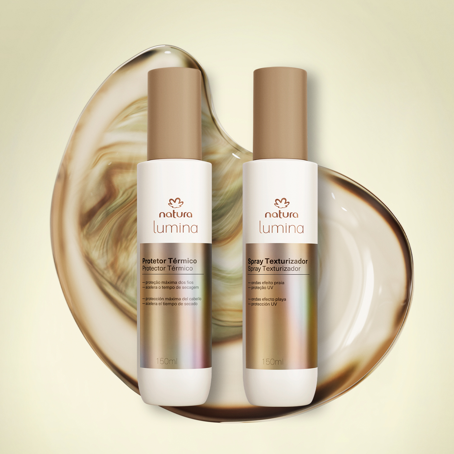 Kit Spray Texturizador e Protetor Térmico para Finalização Lumina (2 produtos)