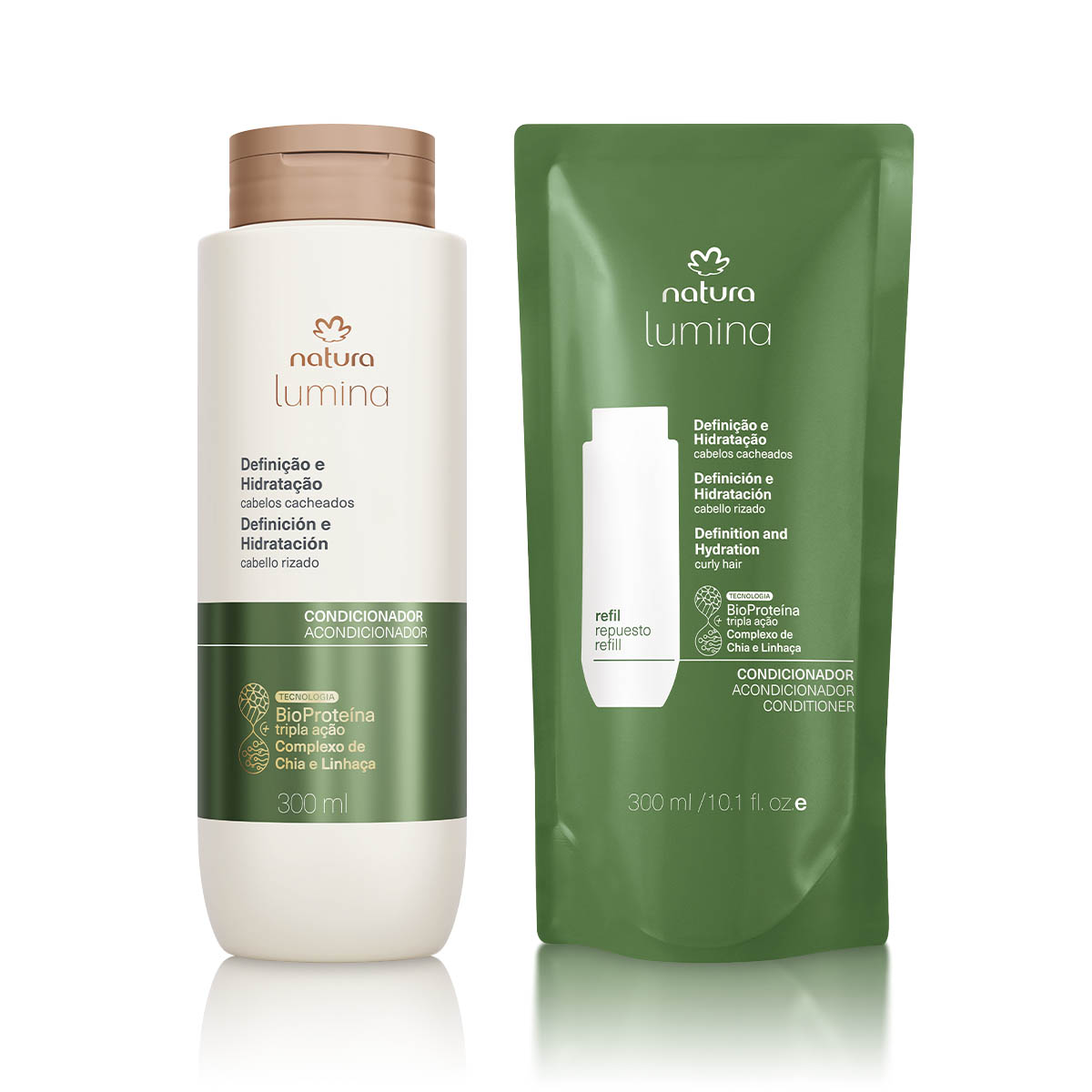 Kit Condicionador com Refil Lumina Definição e Hidratação de Cabelos Cacheados