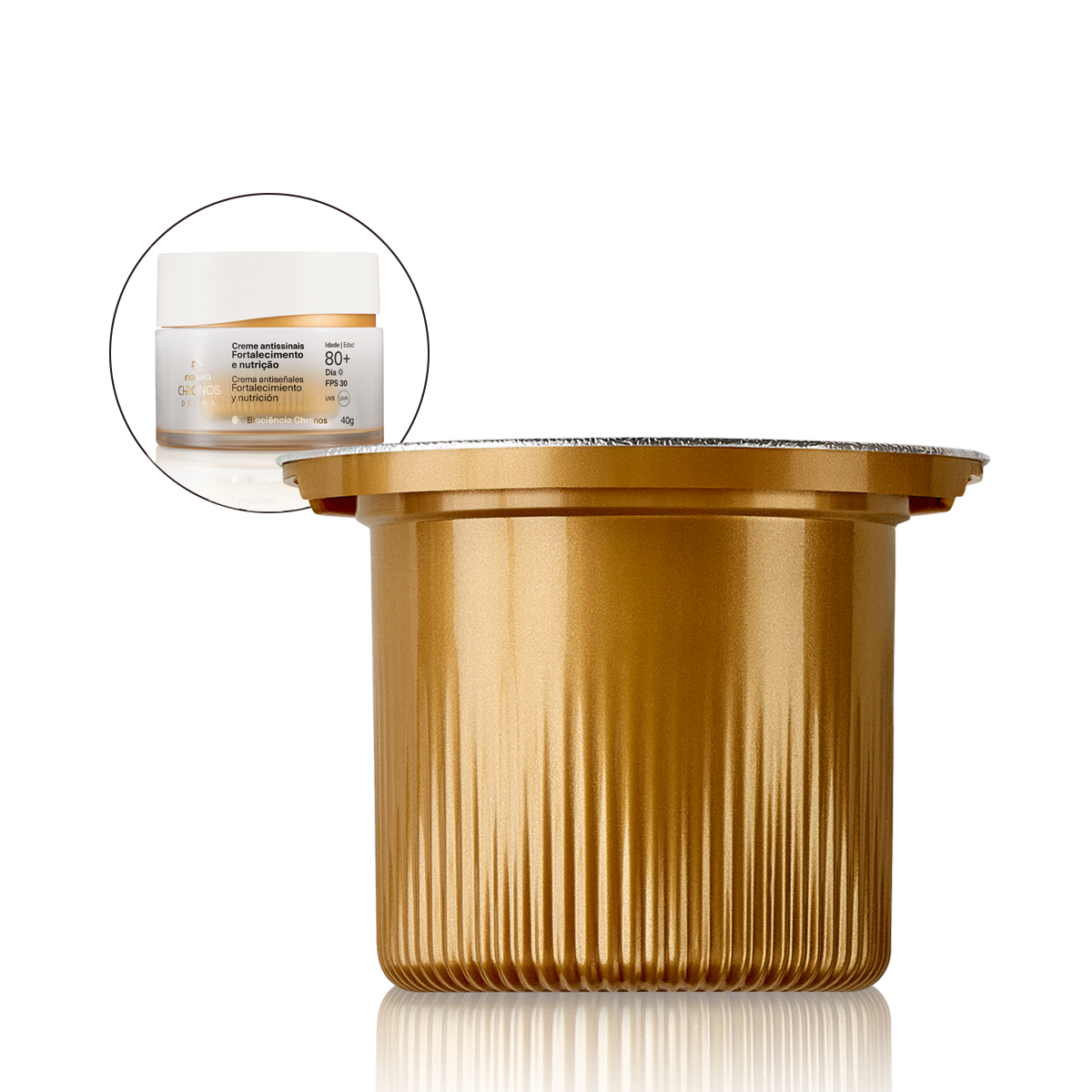 Refil Creme Antissinais Fortalecimento e Nutrição 80+ Dia Chronos Derma 40 g
