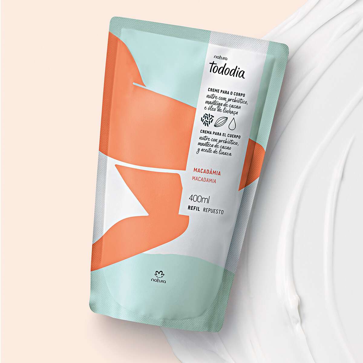 Refil Creme Desodorante Nutritivo Corporal Tododia Macadâmia