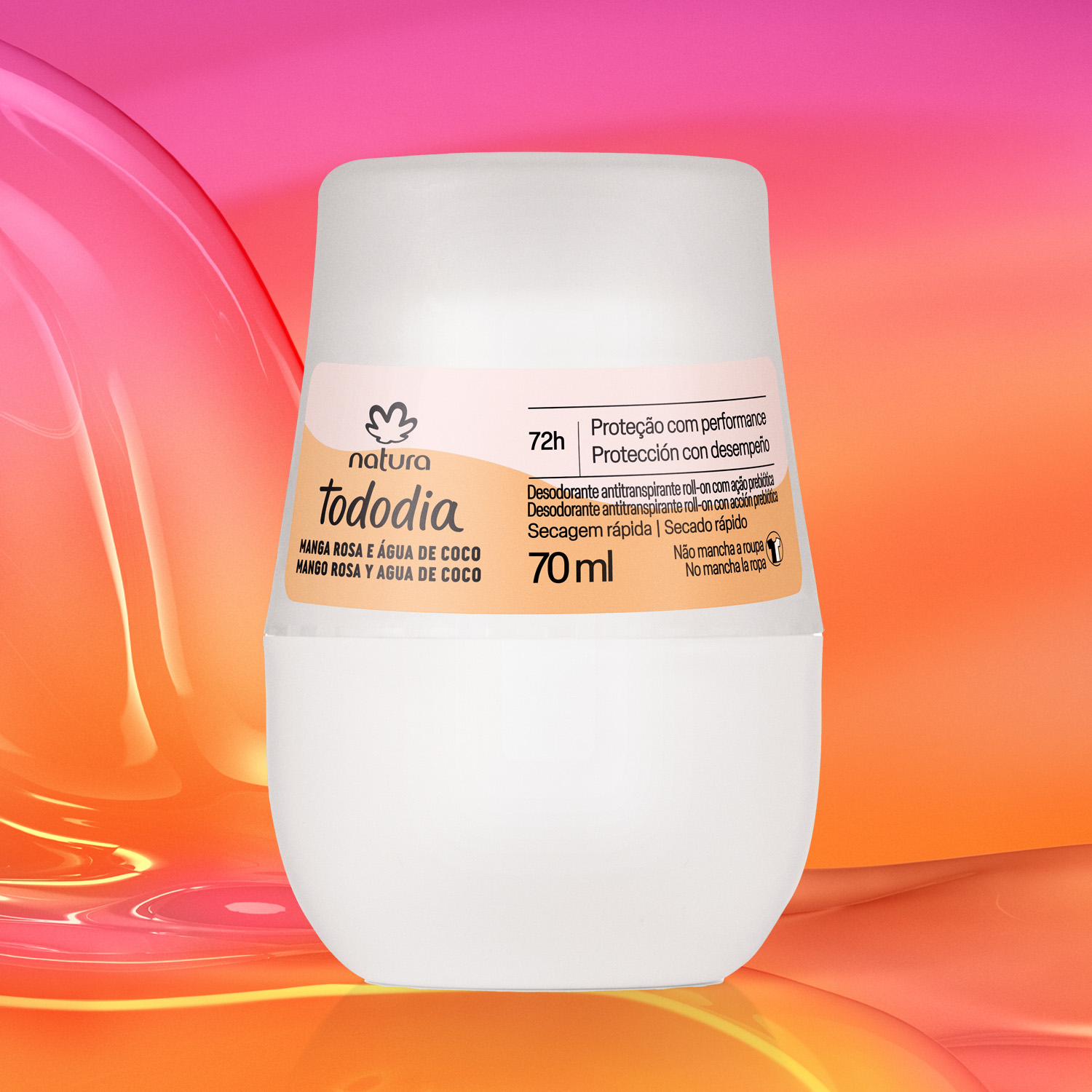 Desodorante Antitranspirante Roll-on Tododia Manga Rosa e Água de Coco