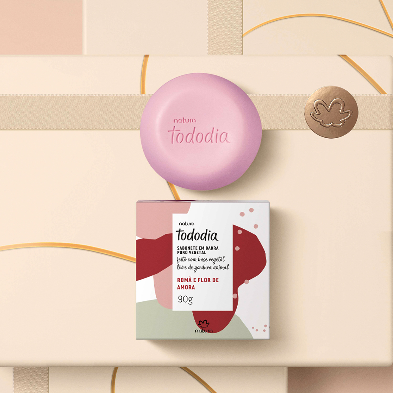 Sabonete em Barra Puro Vegetal Tododia Romã e Flor de Amora