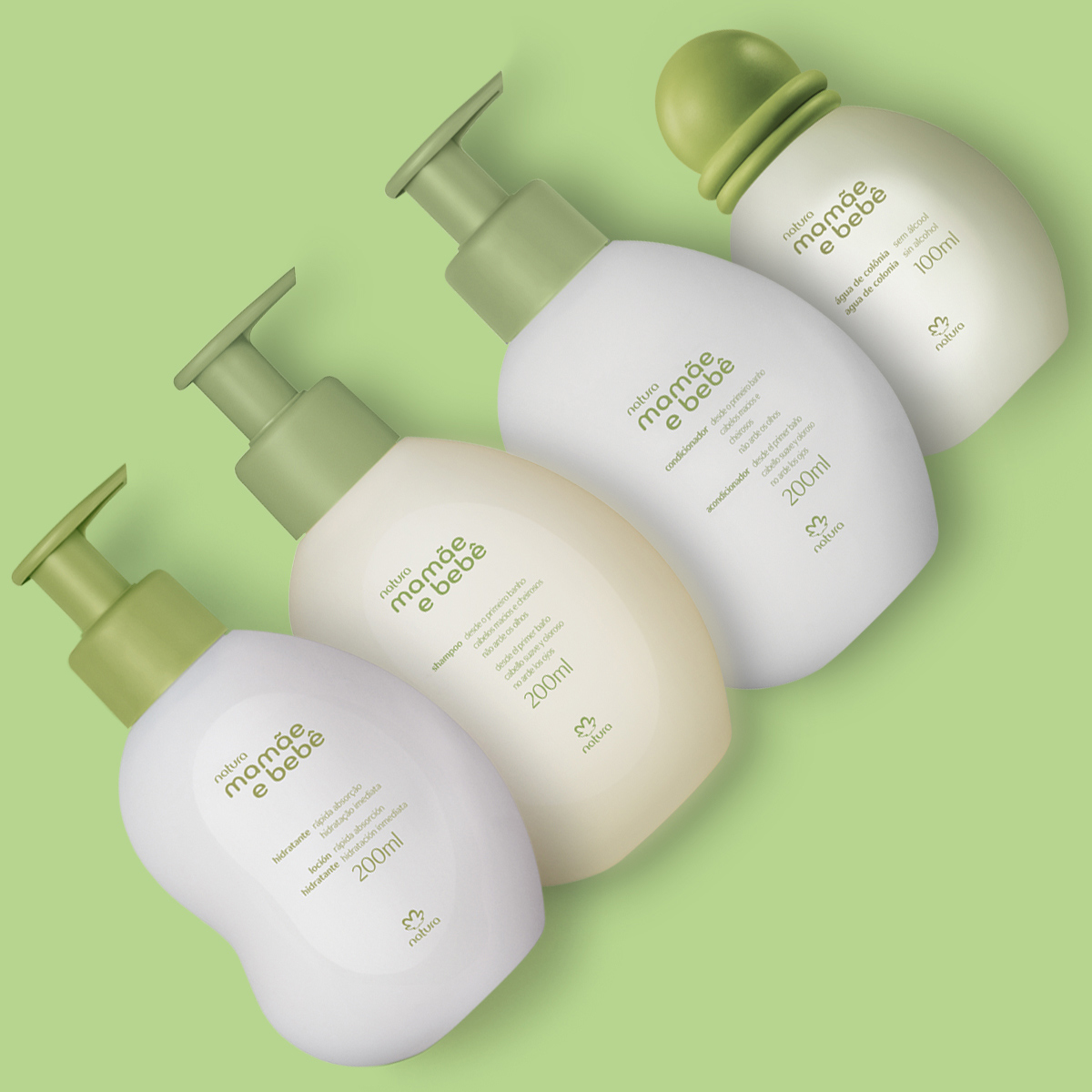 Kit Shampoo, Condicionador, Colônia e Hidratante Mamãe e Bebê