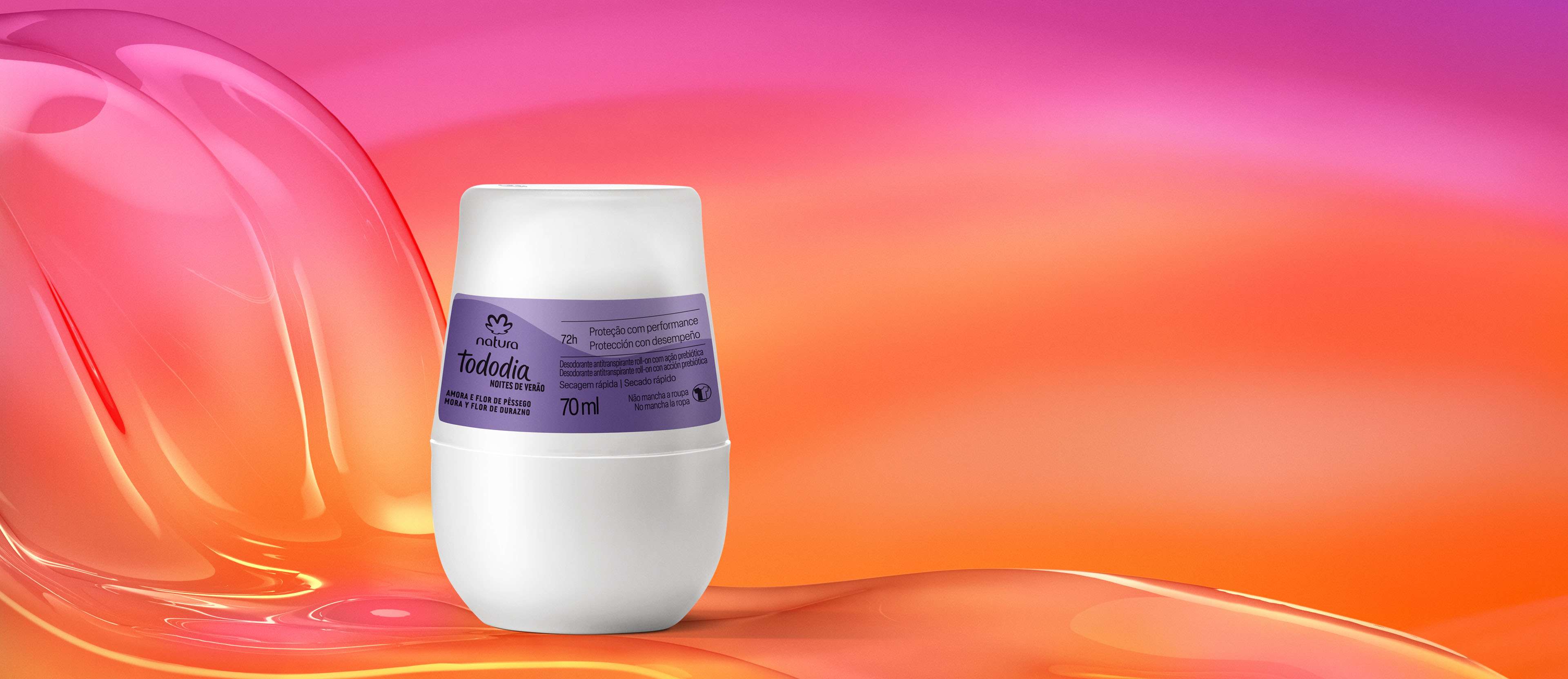 Desodorante Antitranspirante Roll-on Tododia Amora e Flor de Pêssego