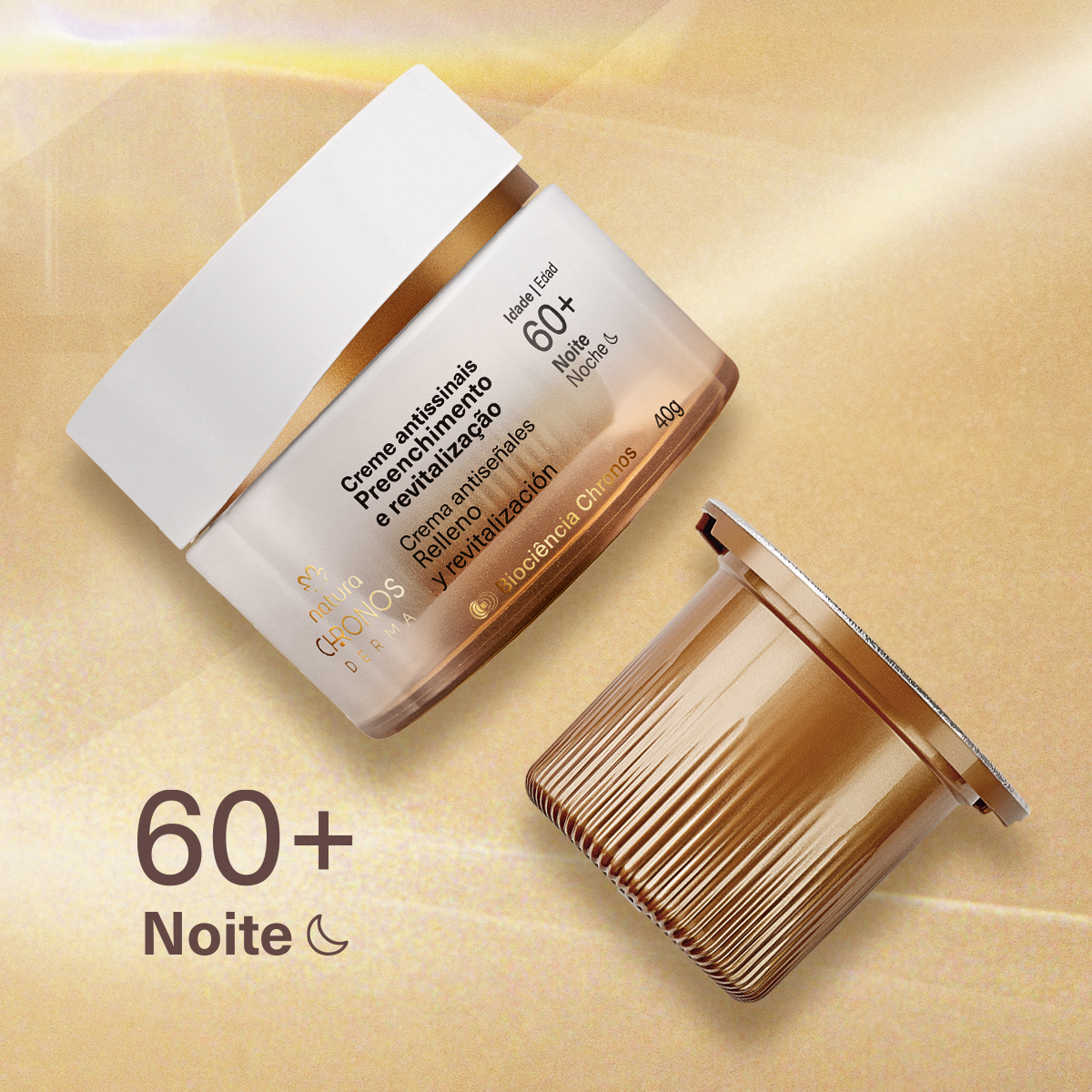 Kit Creme Antissinais 60+ Noite Chronos Derma com Refil