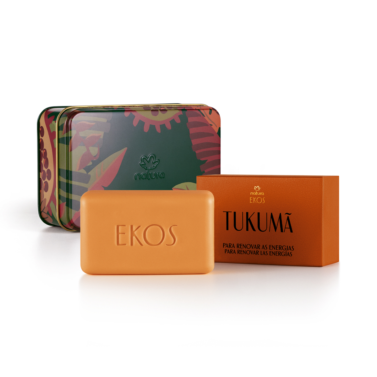 Presente Natura Ekos Tukumã Sabonete em Barra com Lata  100 g