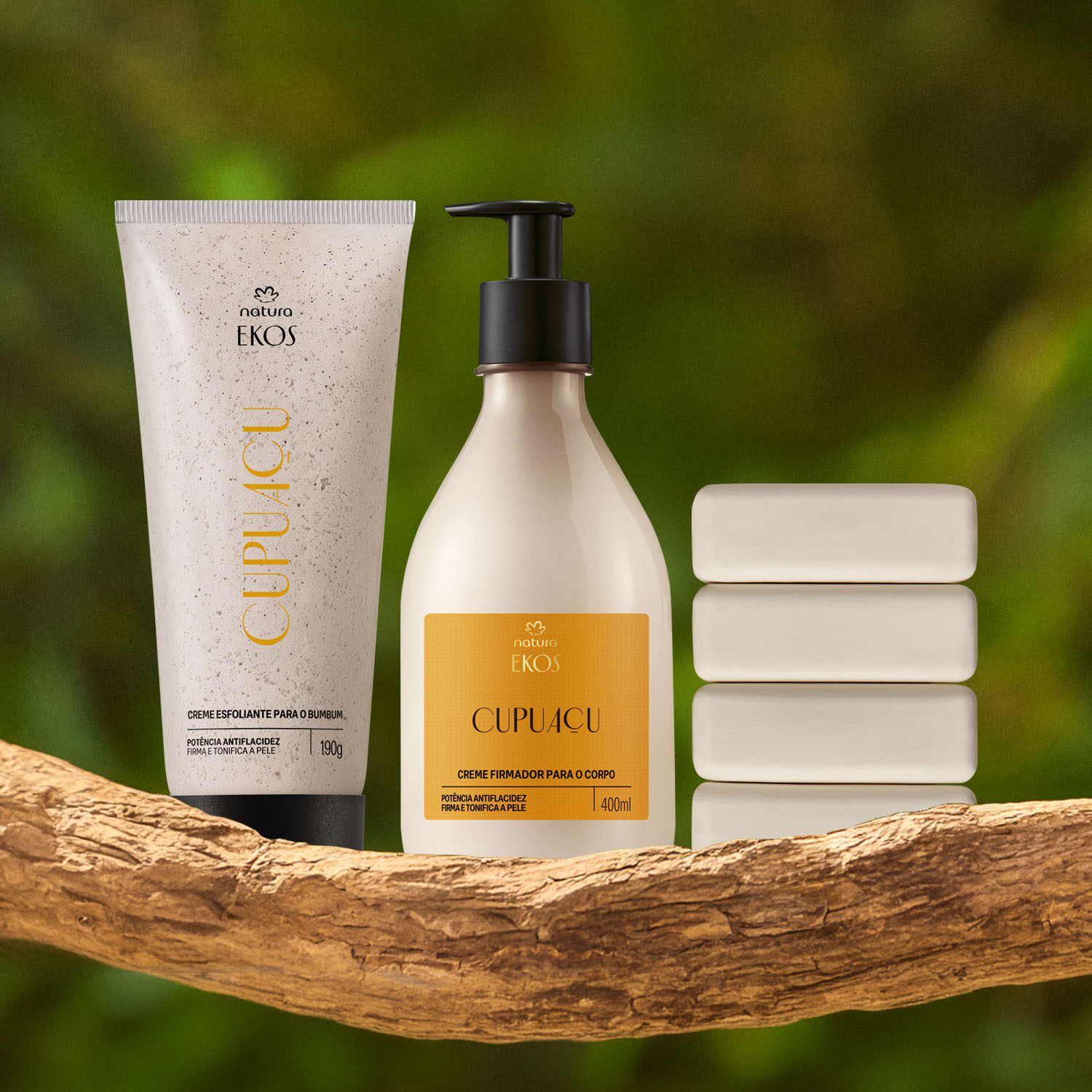 Kit Ekos Cupuaçu Hidratante, Esfoliante e Sabonete