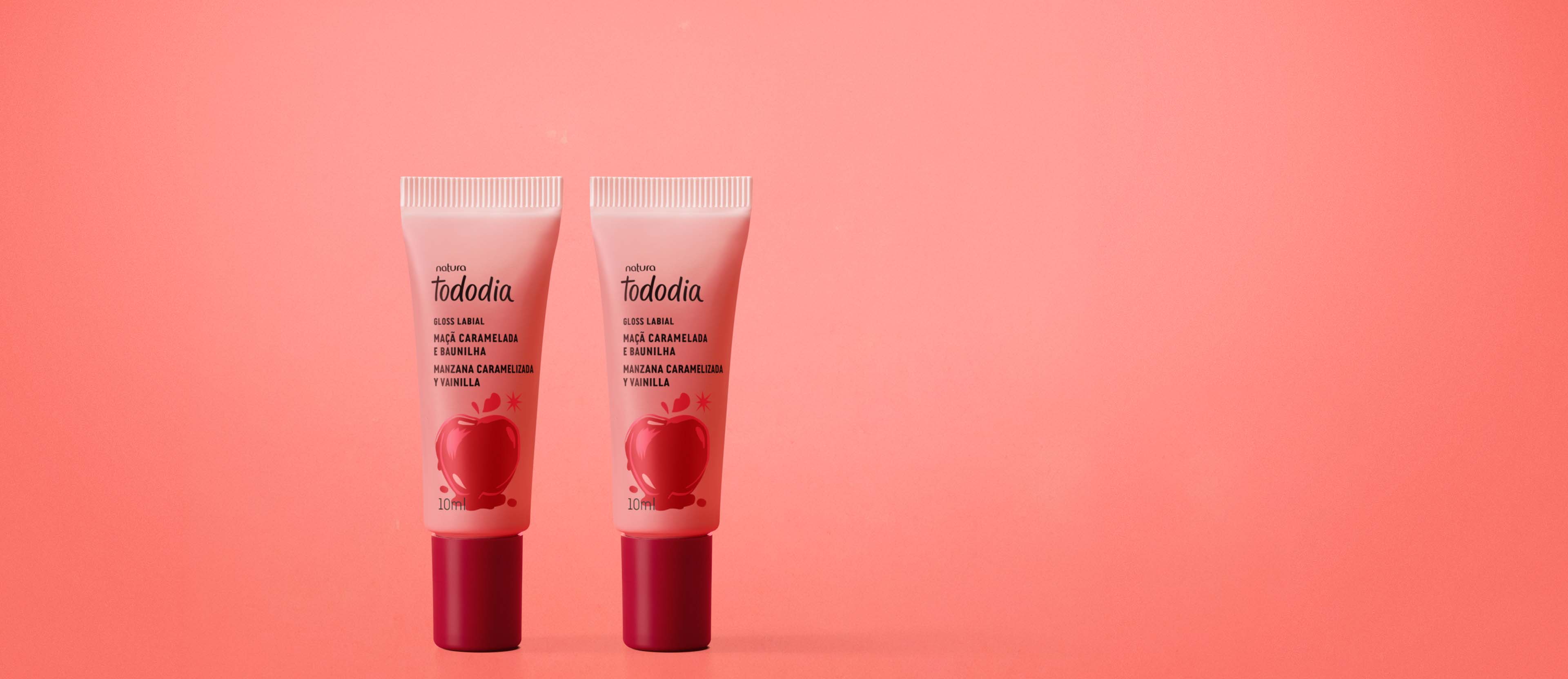 Kit Gloss Labial Tododia Maçã Caramelada e Baunilha