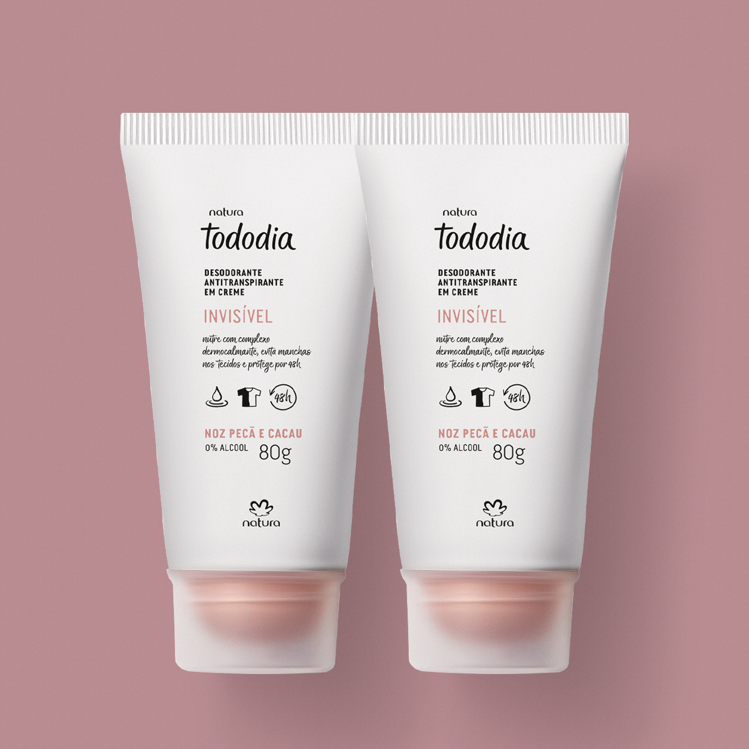 Kit Desodorante Antitranspirante em Creme Tododia Noz Pecã e Cacau (2 unidades)