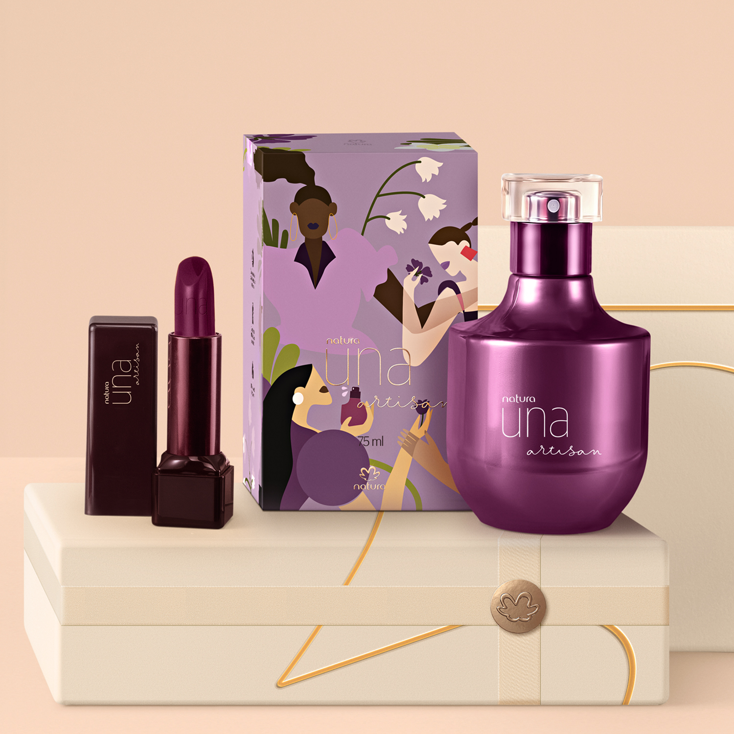 Presente Natura Una Artisan Edição Especial Perfume e Batom (2 produtos)